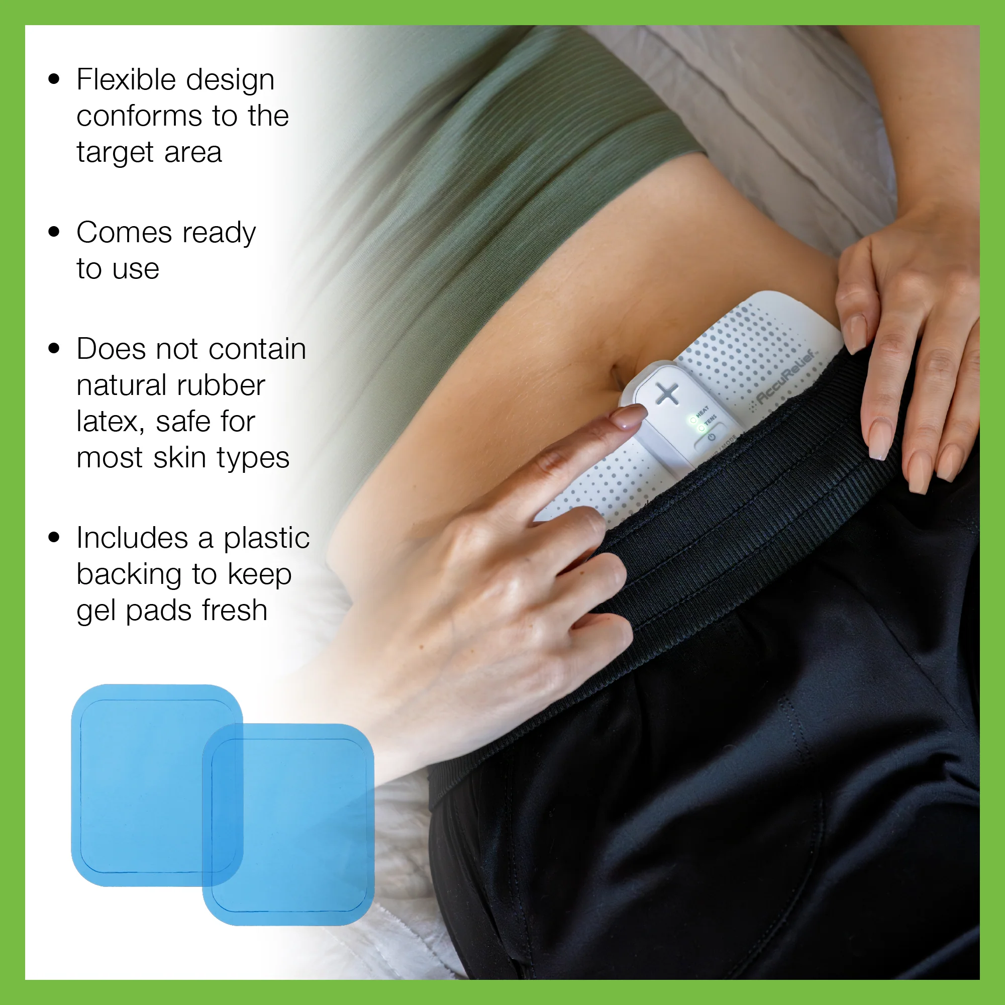 AccuRelief Menstrual Pain Relief TENS Unit Replacement Pads - Image 3