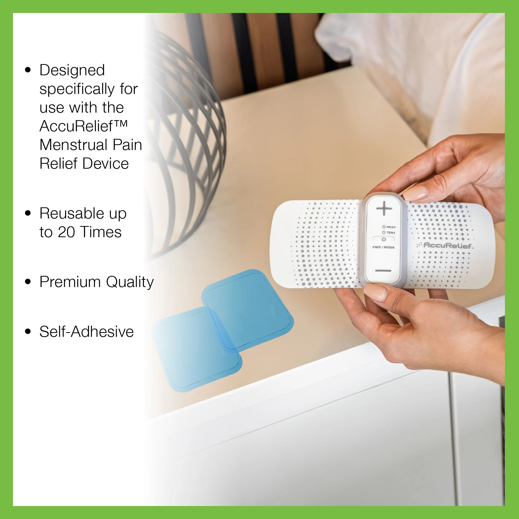 AccuRelief Menstrual Pain Relief TENS Unit Replacement Pads - Image 5