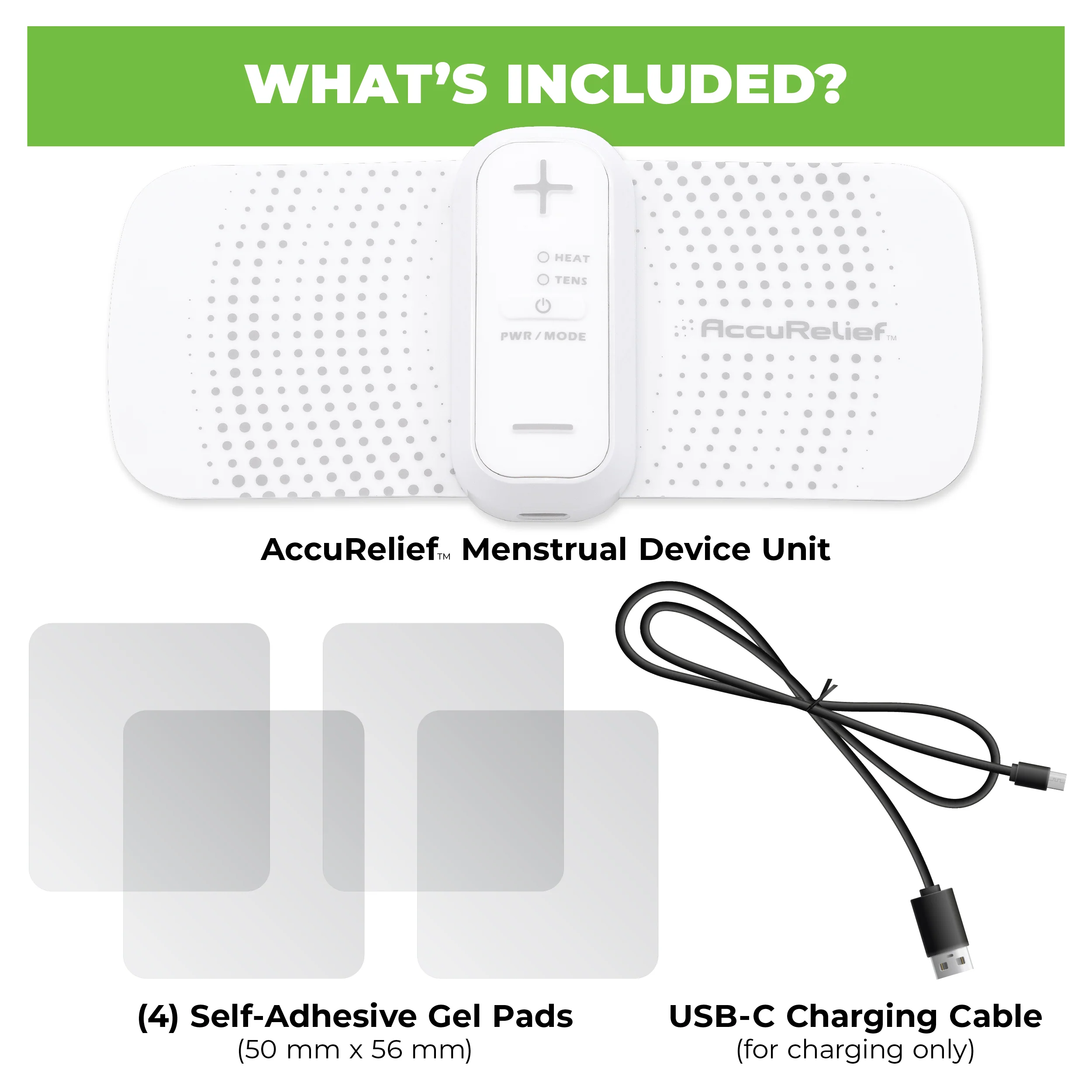 AccuRelief Period Pain TENS Unit with Heat - Image 10