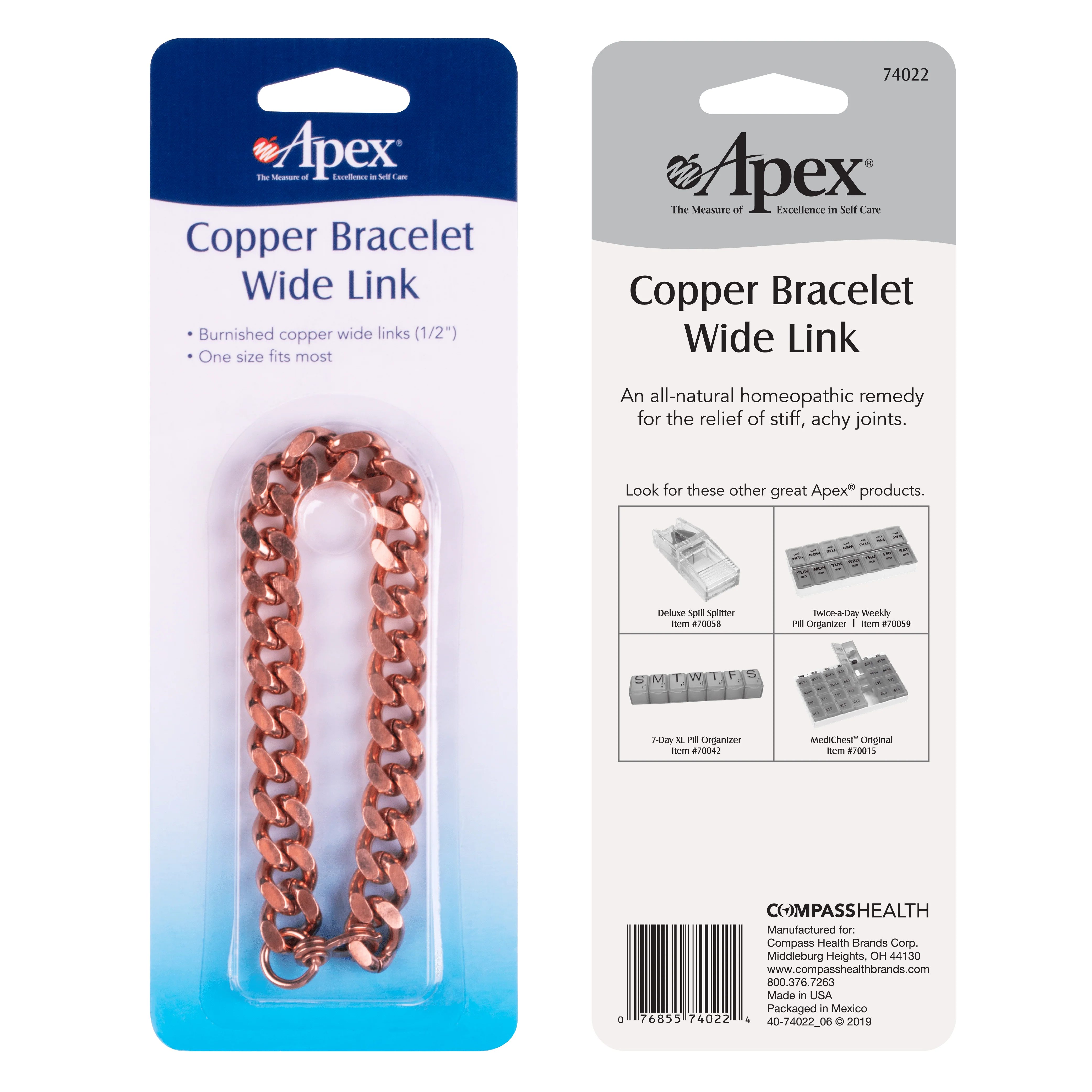 Apex Copper Bracelet, Wide Link - Image 8