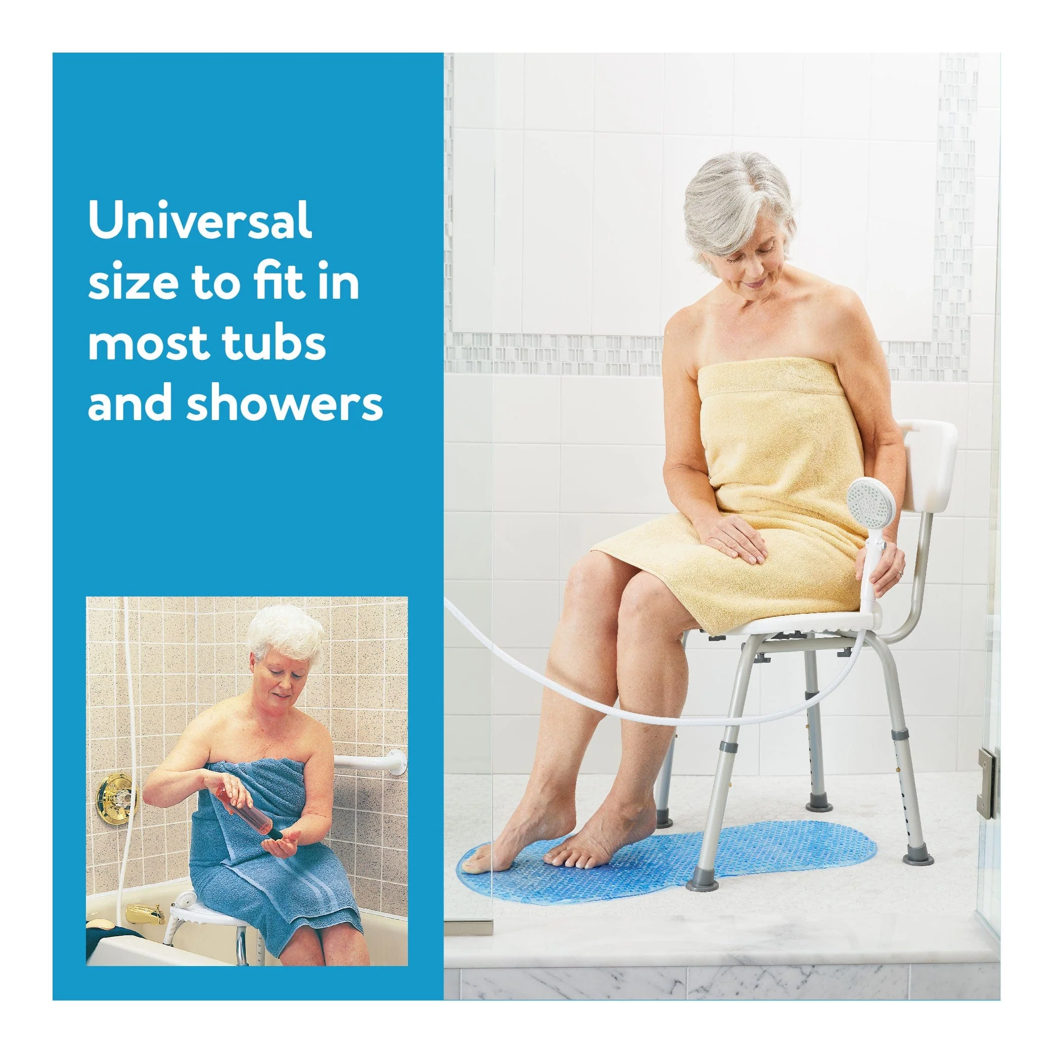 Carex Adjustable Bath & Shower Seat with Back - Image 11