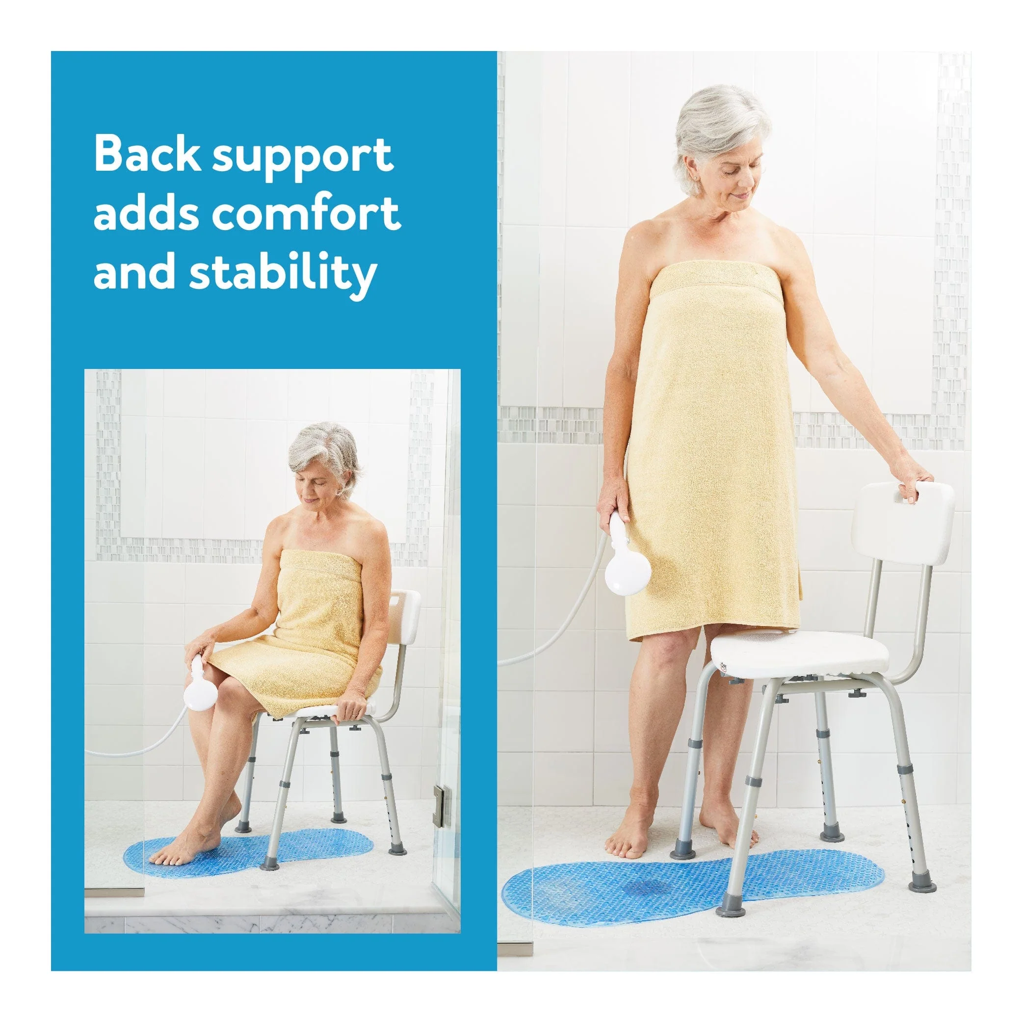 Carex Adjustable Bath & Shower Seat with Back - Image 14