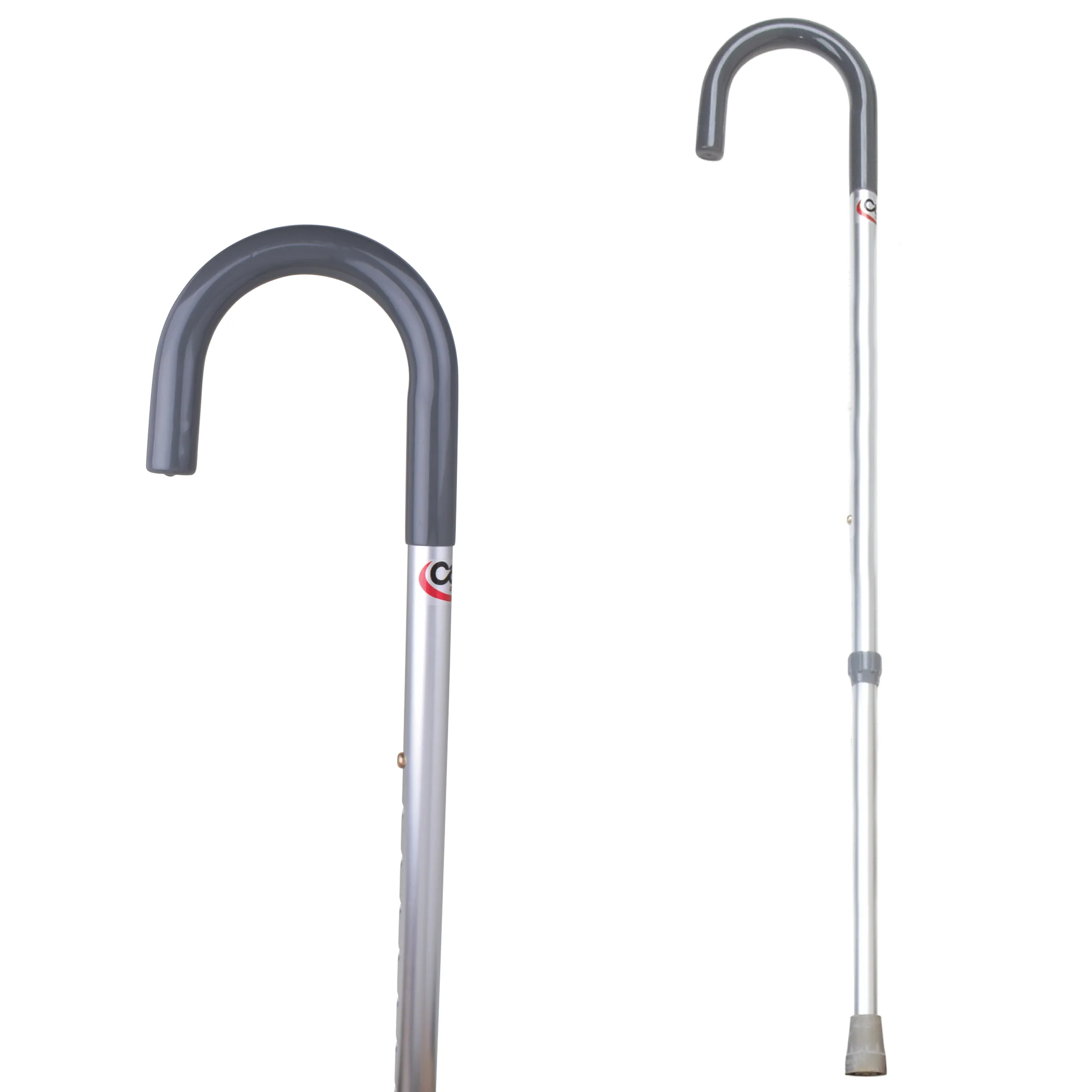 Carex Aluminum Round Handle Cane, Silver (Men's and Women's Option)