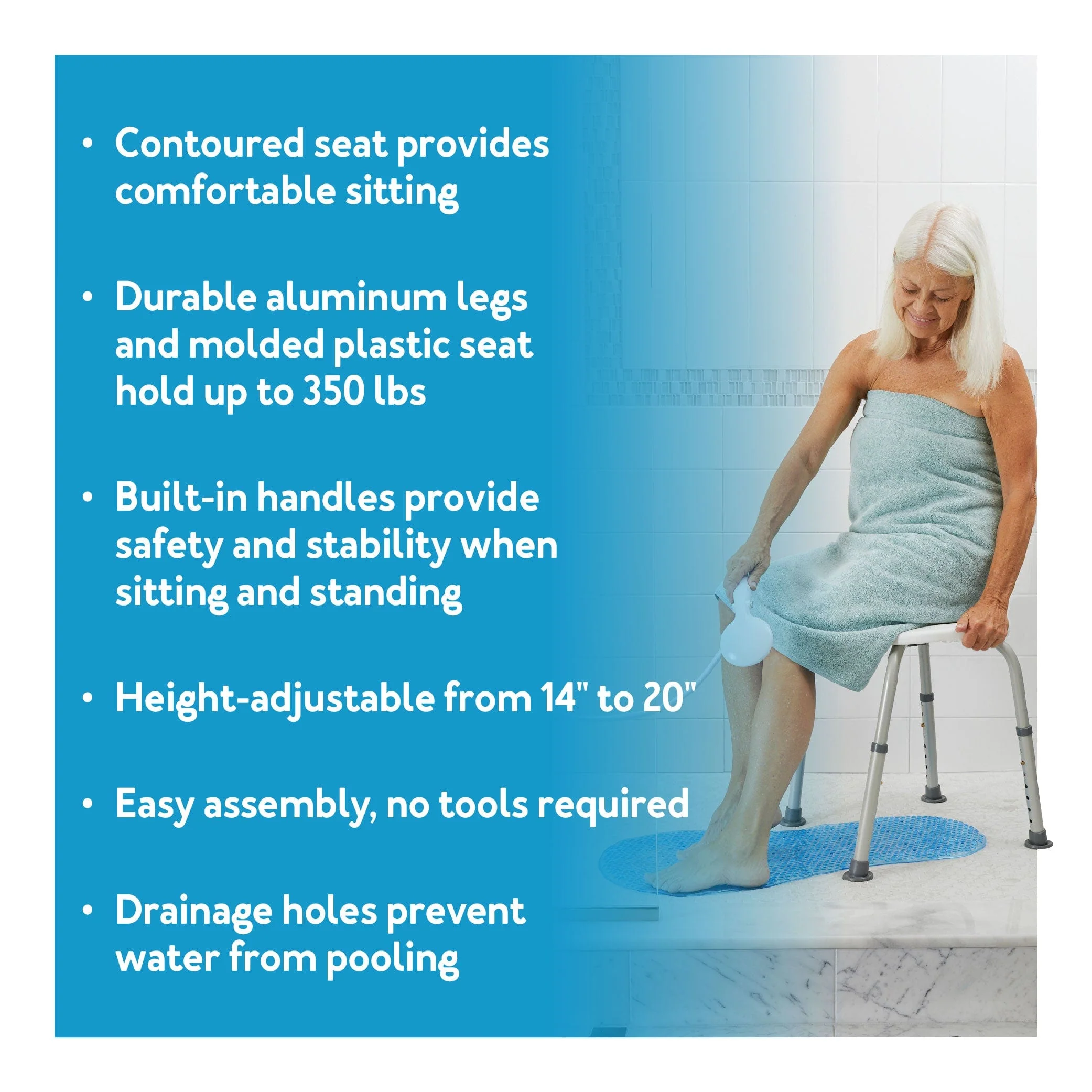 Carex Classics Bath & Shower Seat - Image 2