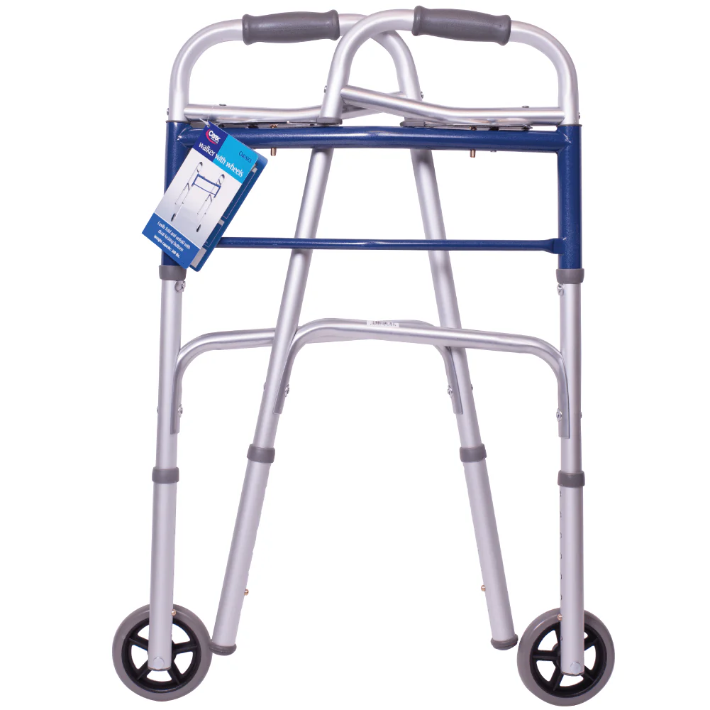 Carex Classics Dual Button Walker with Wheels - Image 6