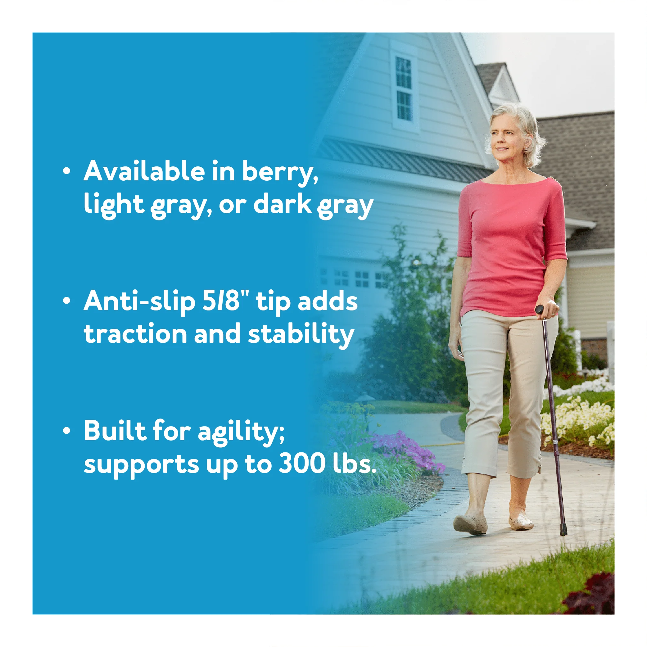 Carex Comfort Grip Walking Cane - Image 3
