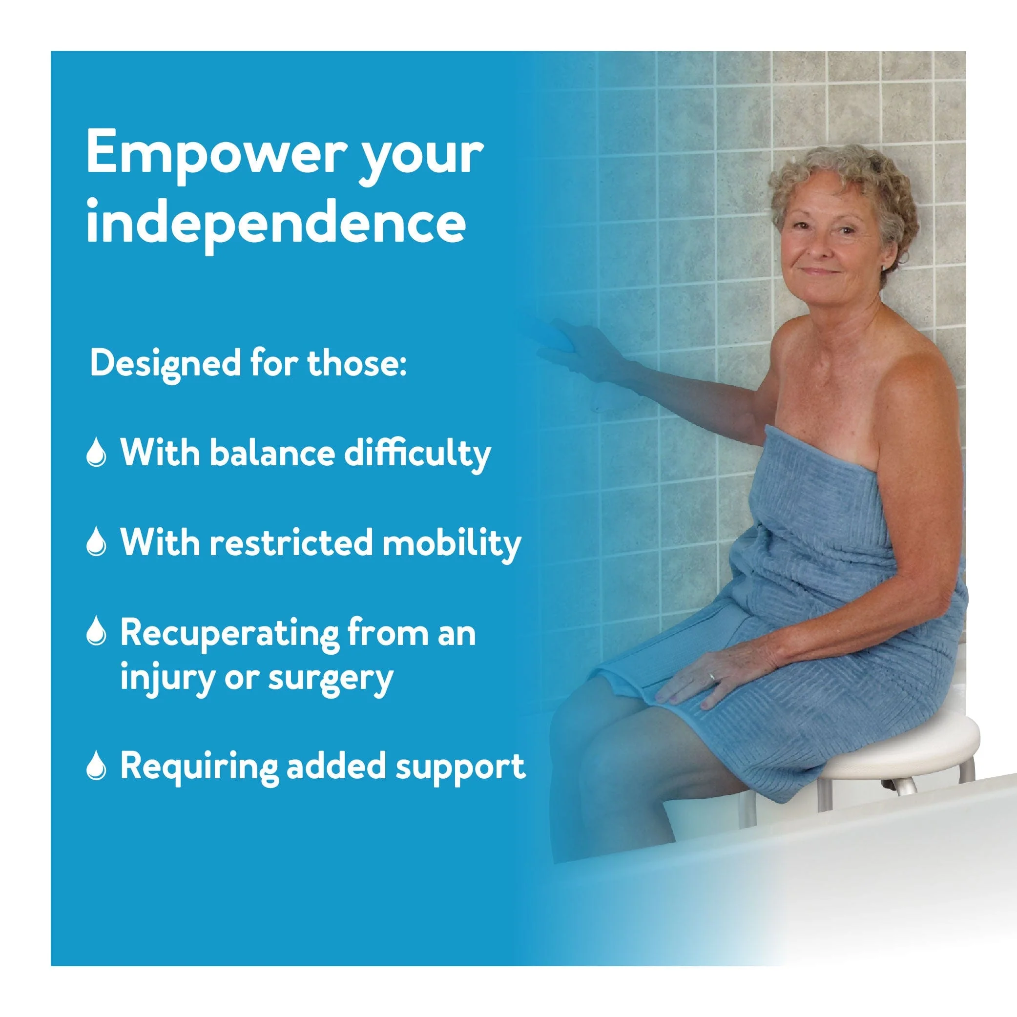 Carex Compact Round Shower Stool - Image 4