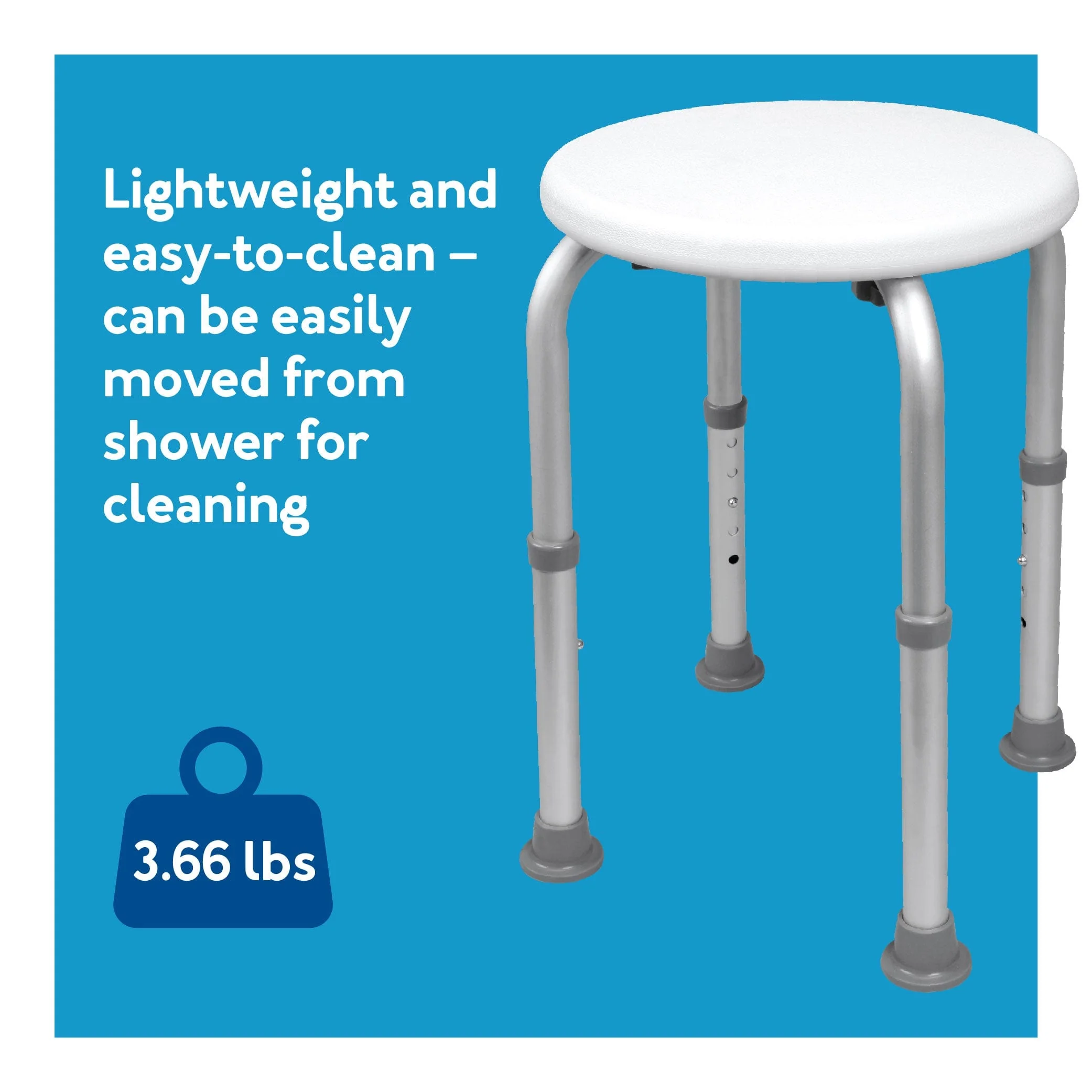 Carex Compact Round Shower Stool - Image 8