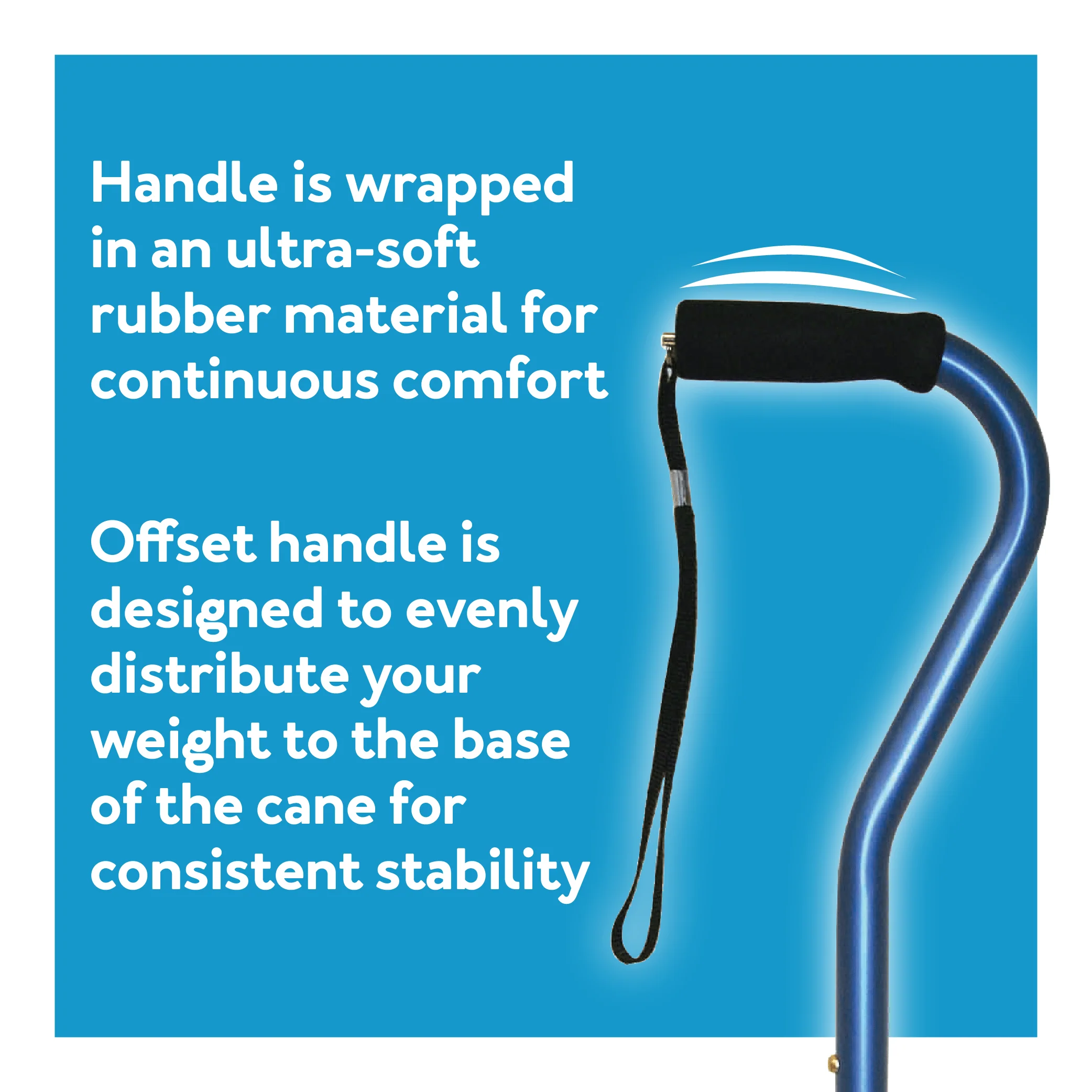 Carex Designer Offset Walking Cane - Image 7