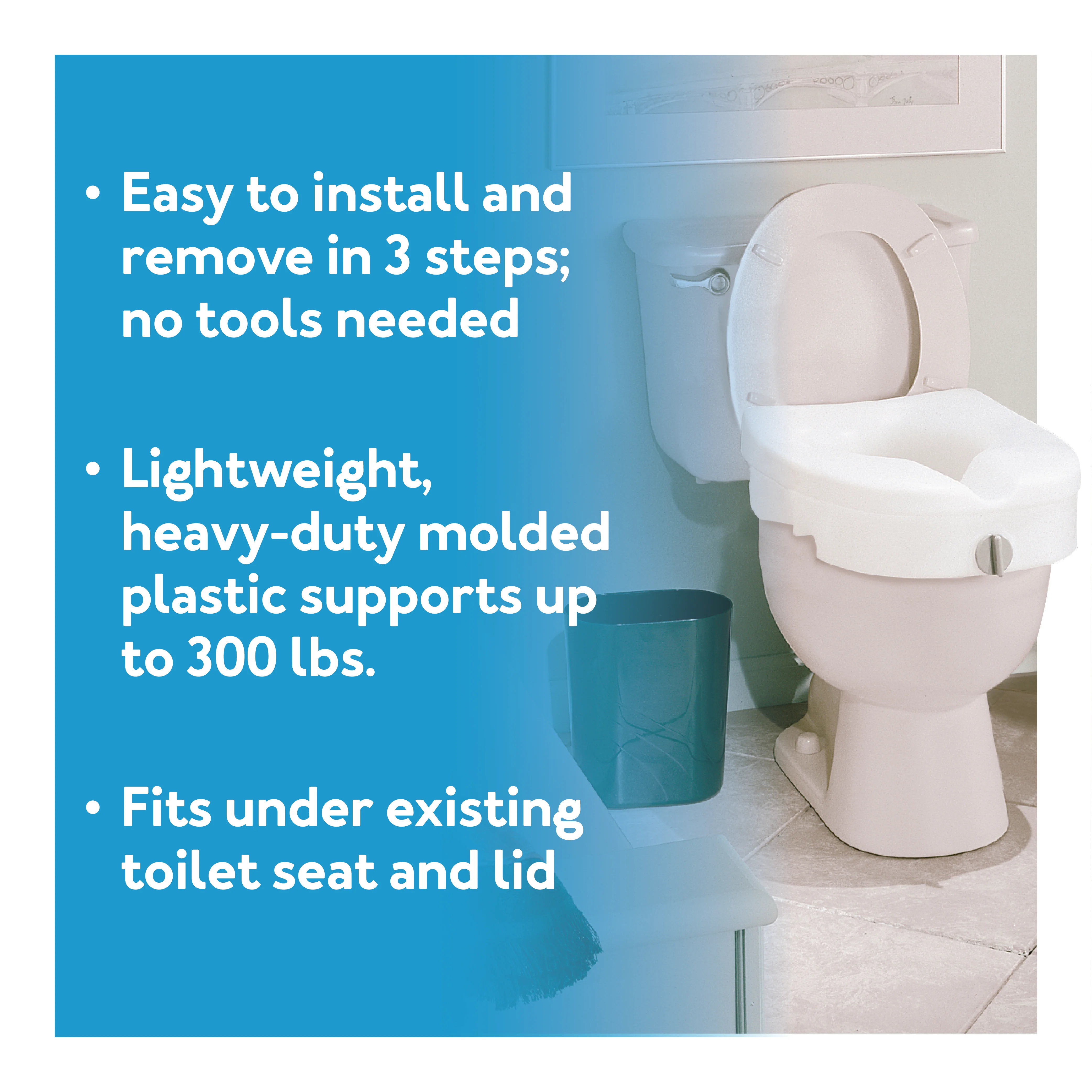 Carex E-Z Lock™ Locking Raised Toilet Seat - Image 6