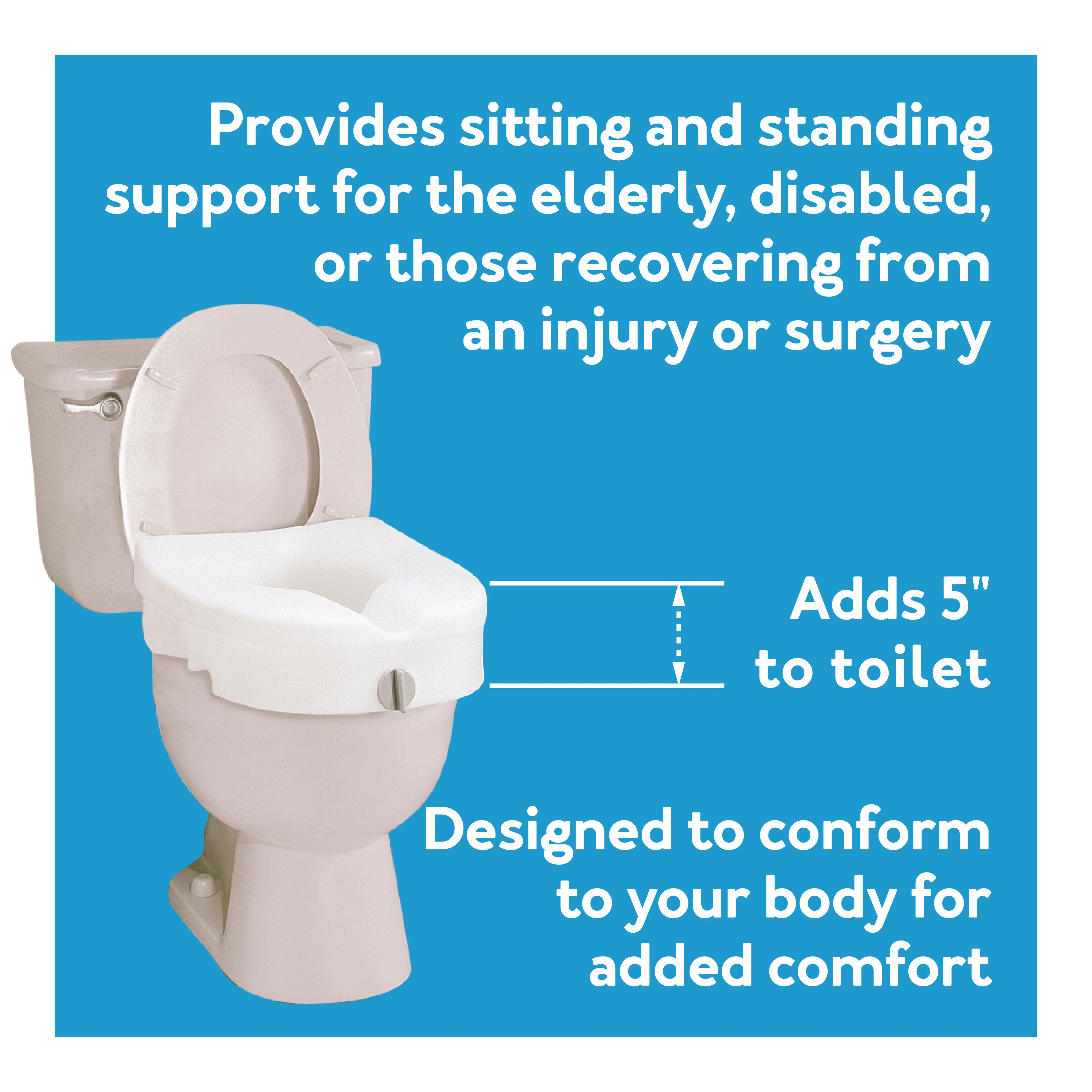 Carex E-Z Lock™ Locking Raised Toilet Seat - Image 7