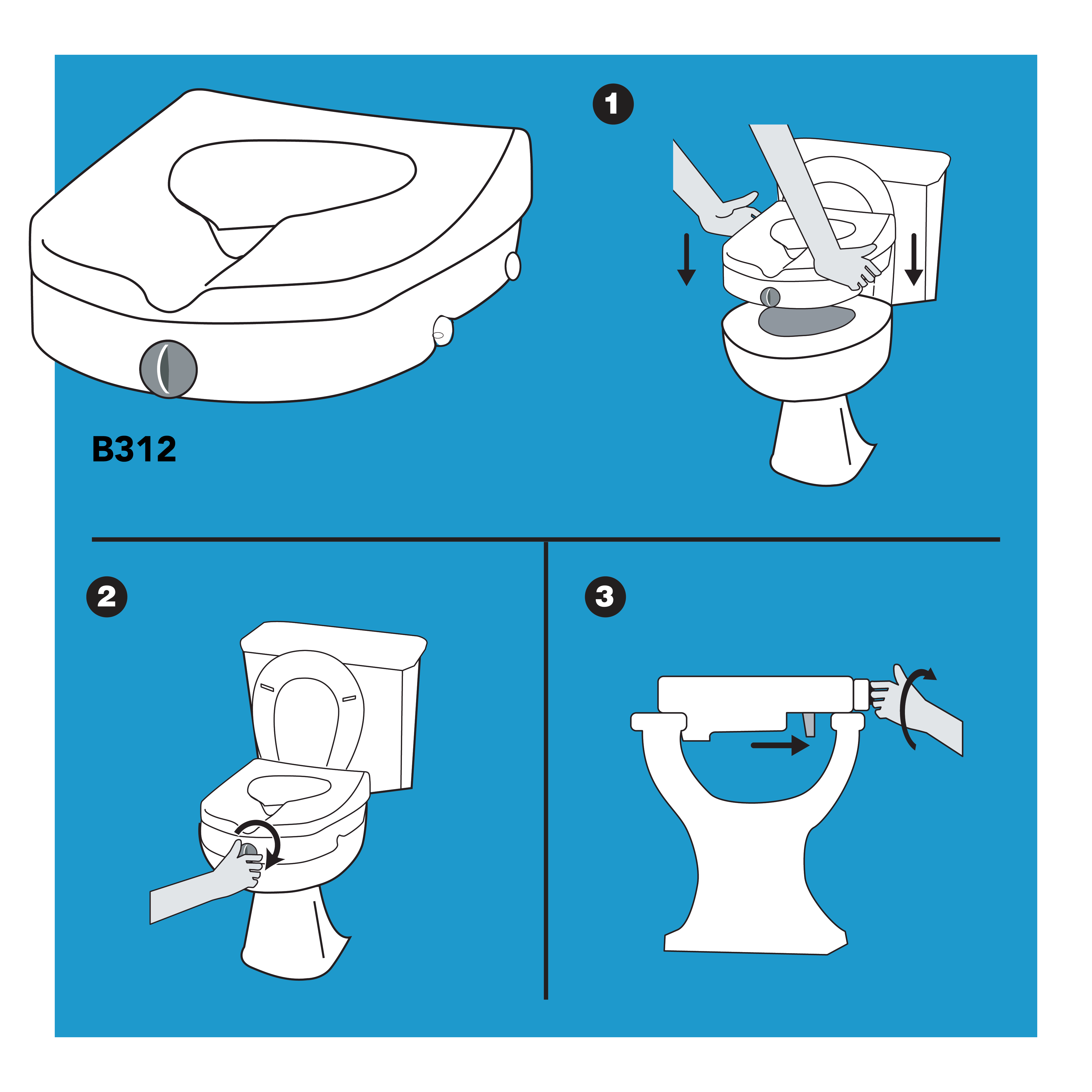 Carex E-Z Lock™ Locking Raised Toilet Seat - Image 8
