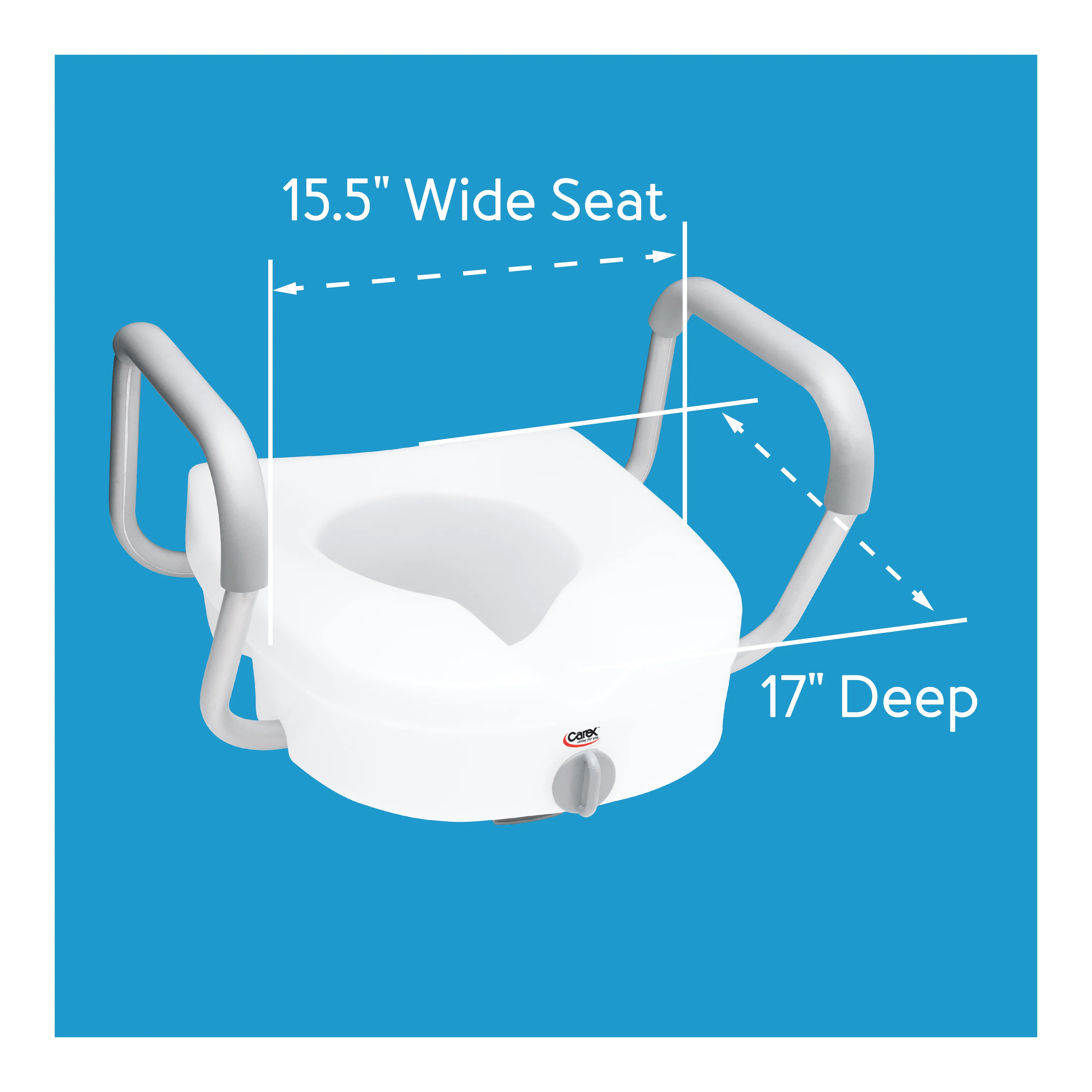 Carex E-Z Lock Raised Toilet Seat with Adjustable Armrests - Image 9