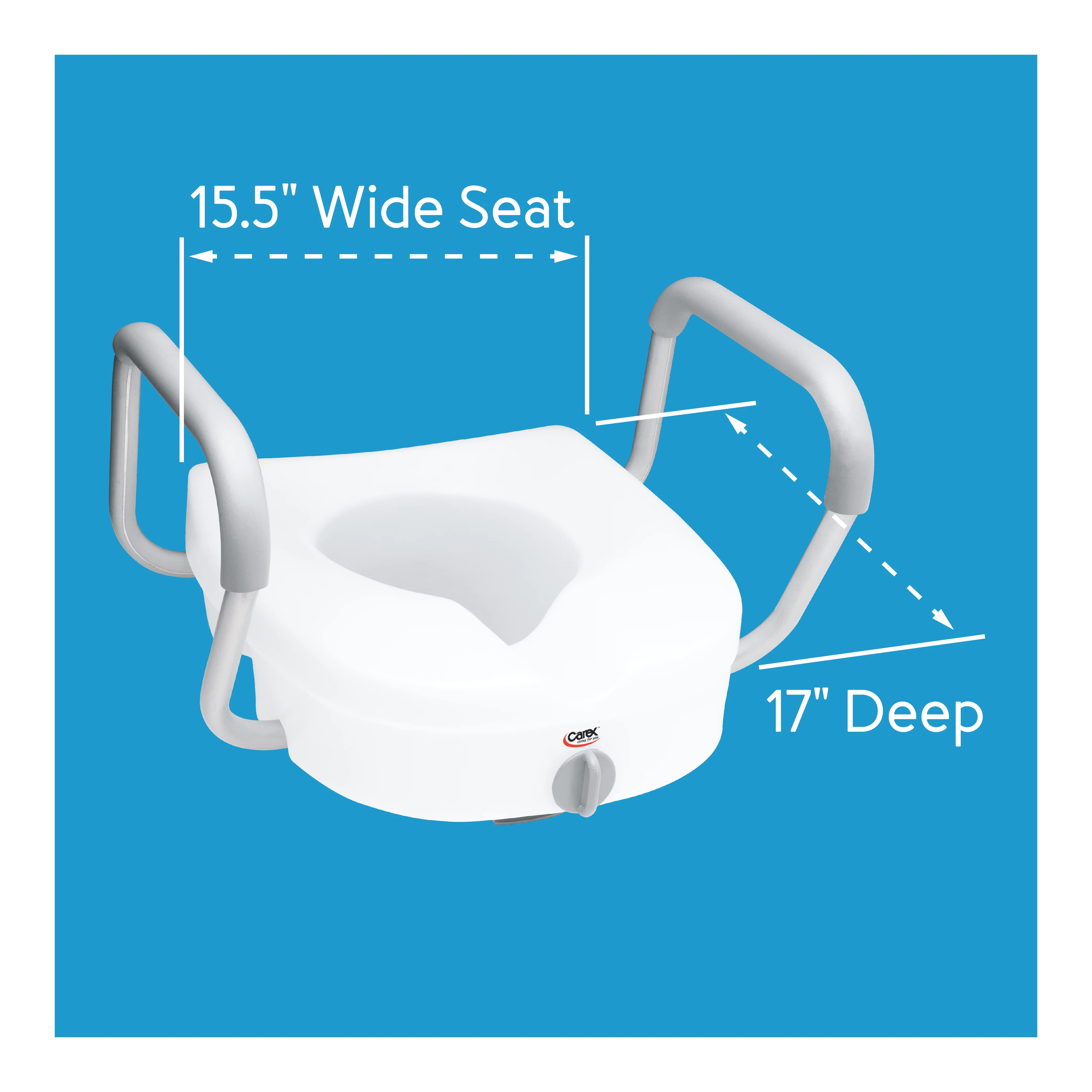 Carex E-Z Lock&trade; Locking Raised Toilet Seat with Armrests - Image 10