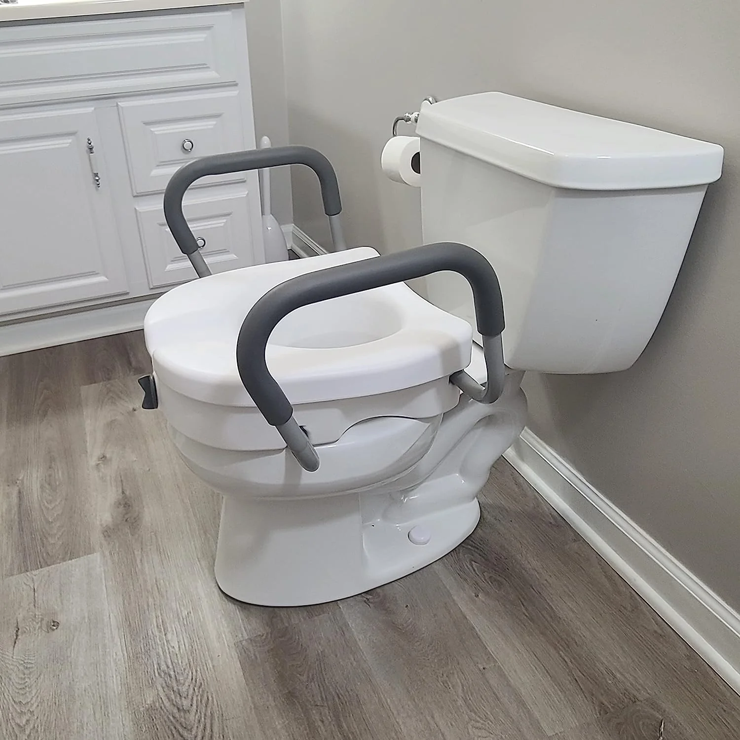 Carex E-Z Lock&trade; Locking Raised Toilet Seat with Armrests - Image 6