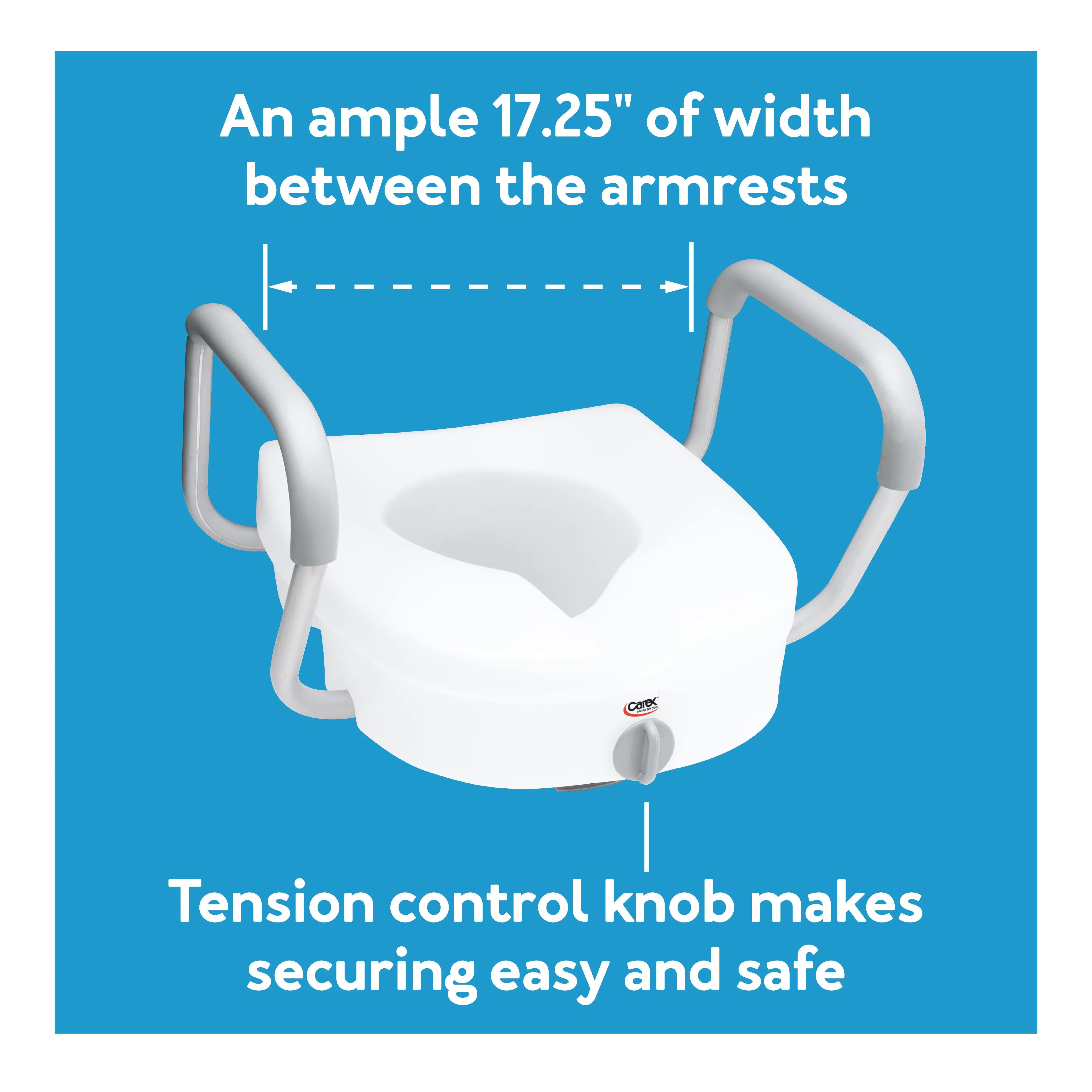 Carex E-Z Lock&trade; Locking Raised Toilet Seat with Armrests - Image 9