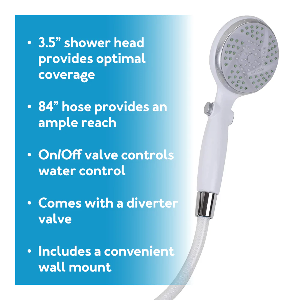 Carex Hand-Held Shower Spray With Diverter Valve - Image 4