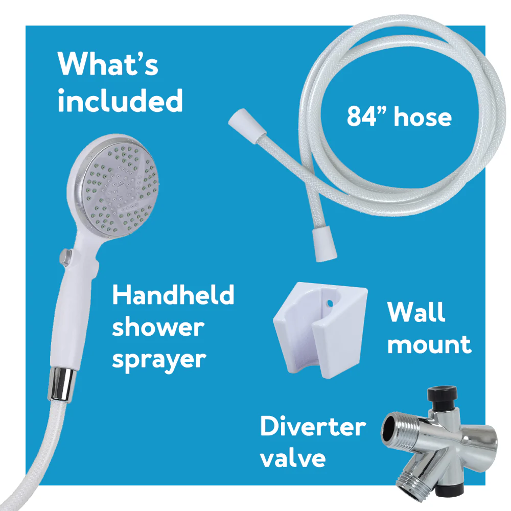 Carex Hand-Held Shower Spray With Diverter Valve - Image 6