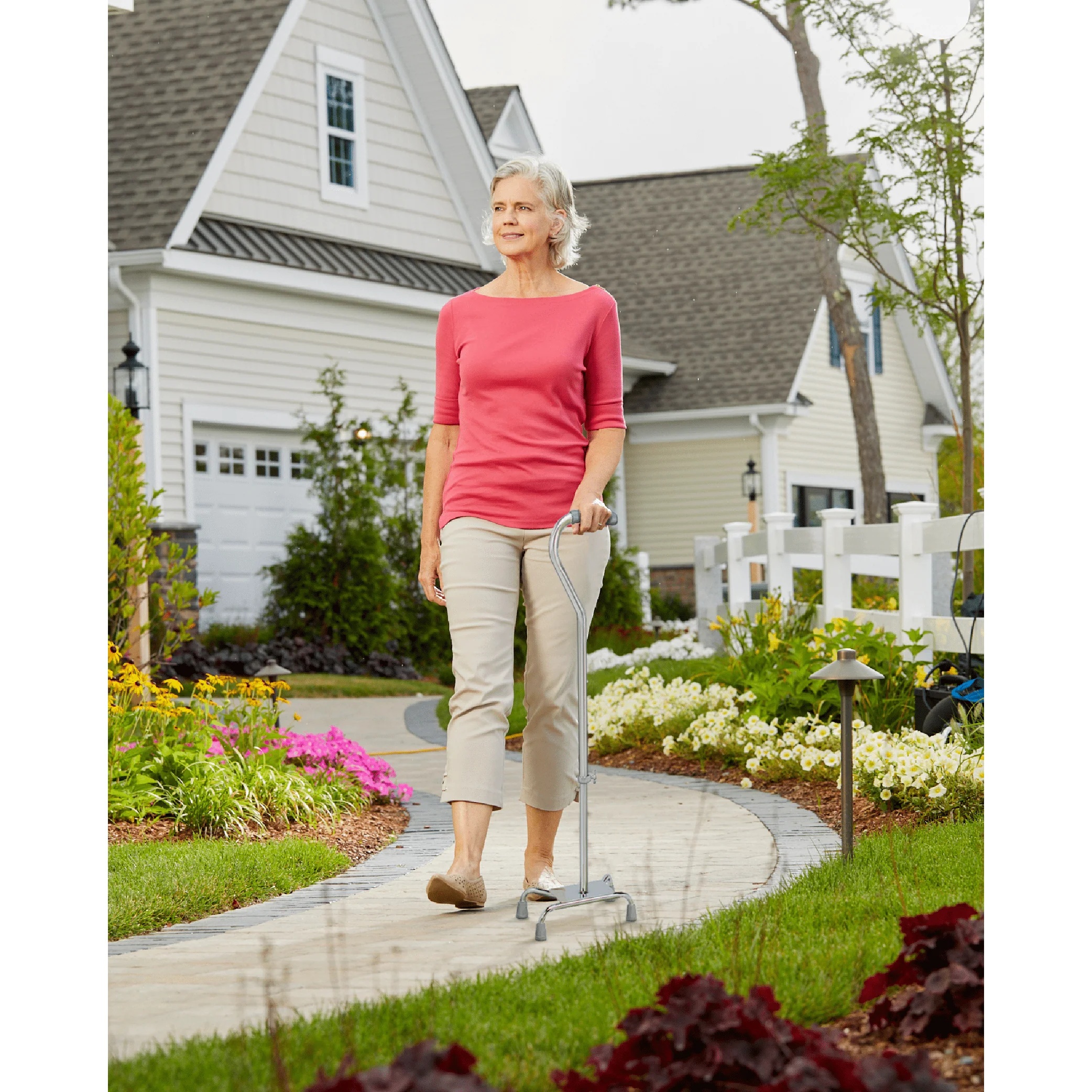 Carex Offset Quad Cane with Large Base - Image 2