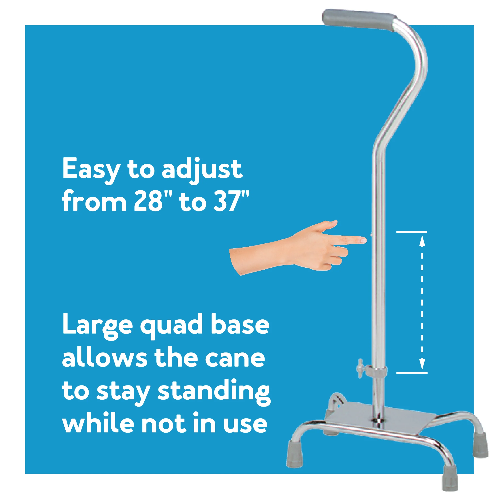 Carex Offset Quad Cane with Large Base - Image 4