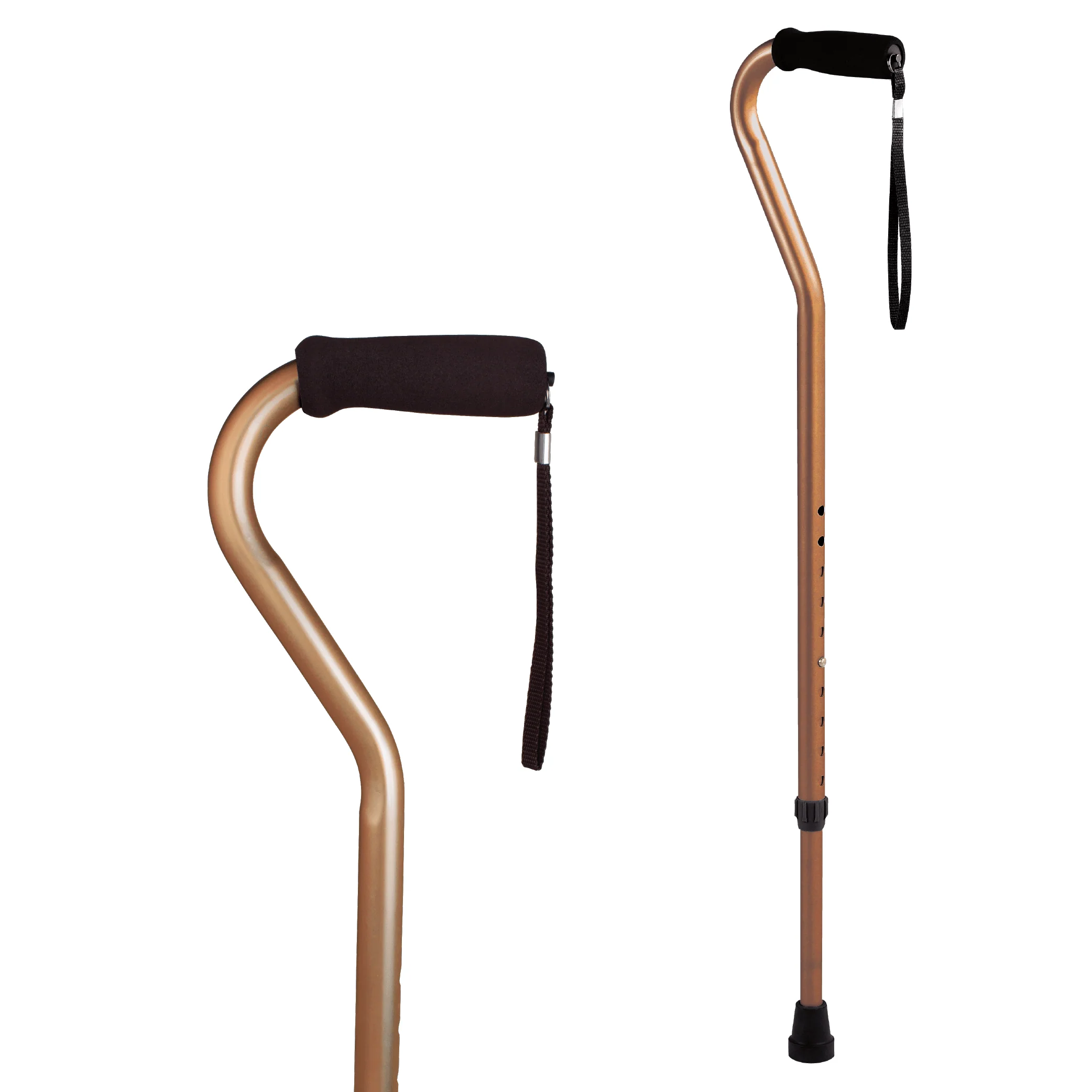 Carex Offset Aluminum Cane with Cushioned Grip and Wrist Strap - Image 11