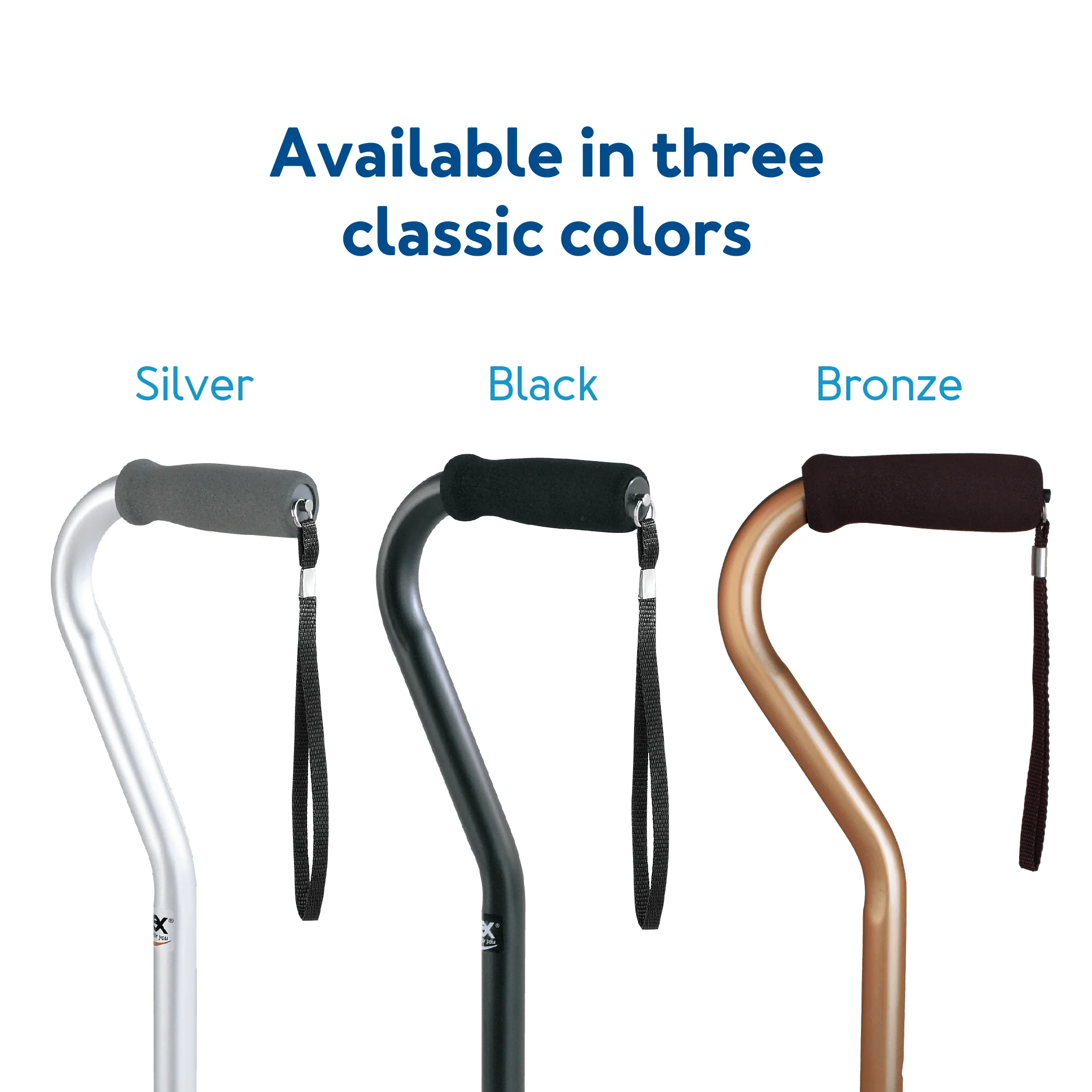 Carex Offset Aluminum Cane with Cushioned Grip and Wrist Strap - Image 9