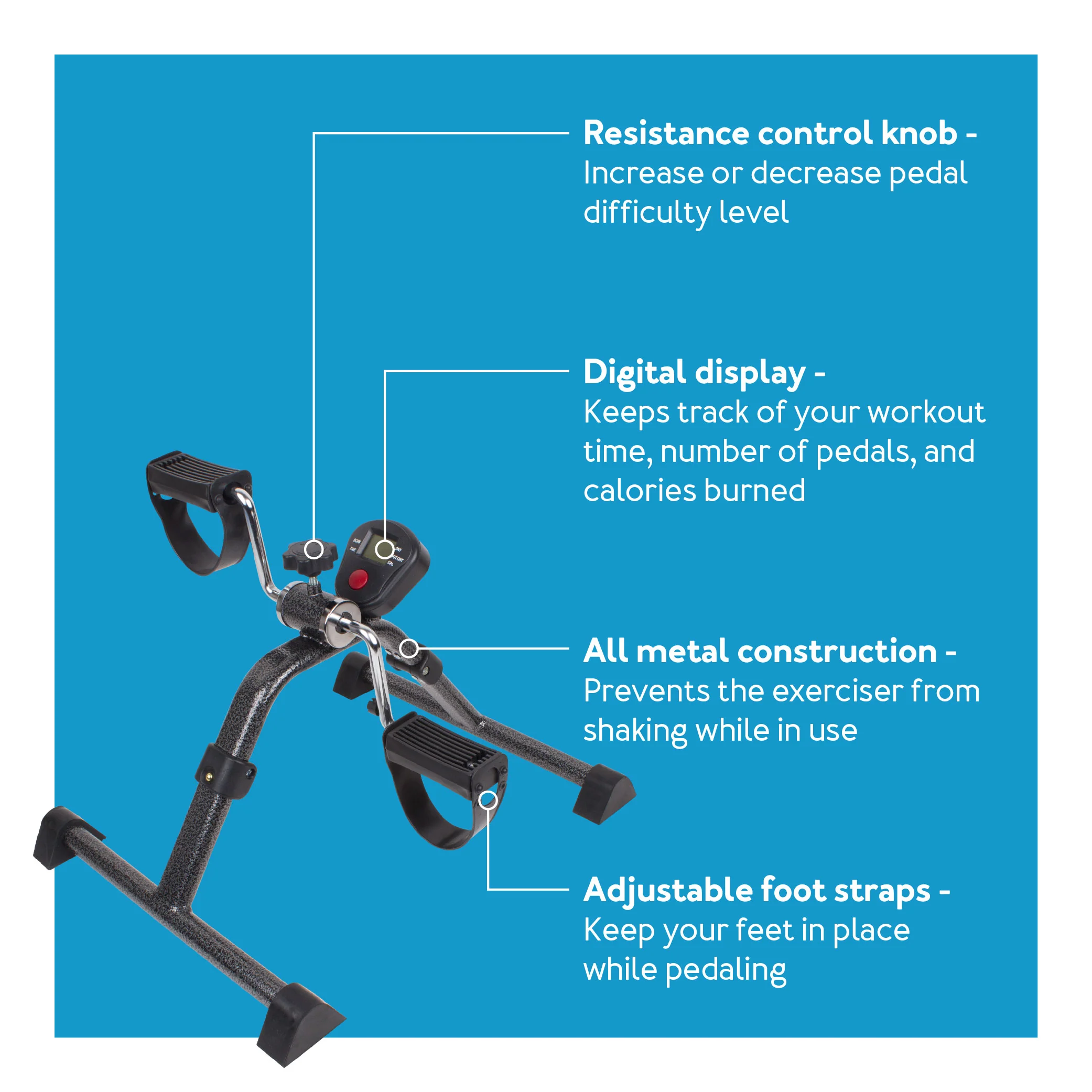 Carex Pedal Exerciser with Digital Display - Image 7