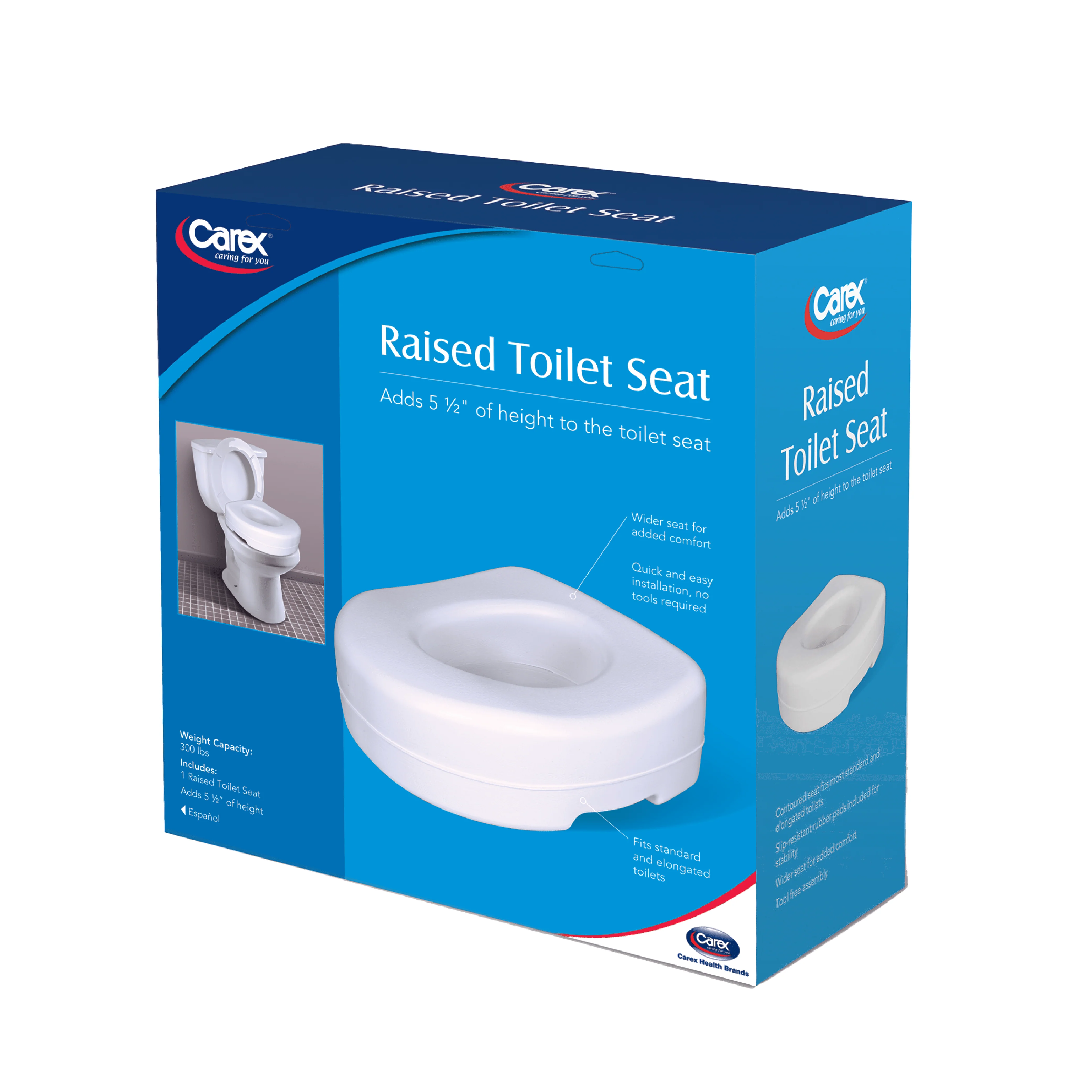 Carex Raised Toilet Seat with Rubber Pads - Image 11