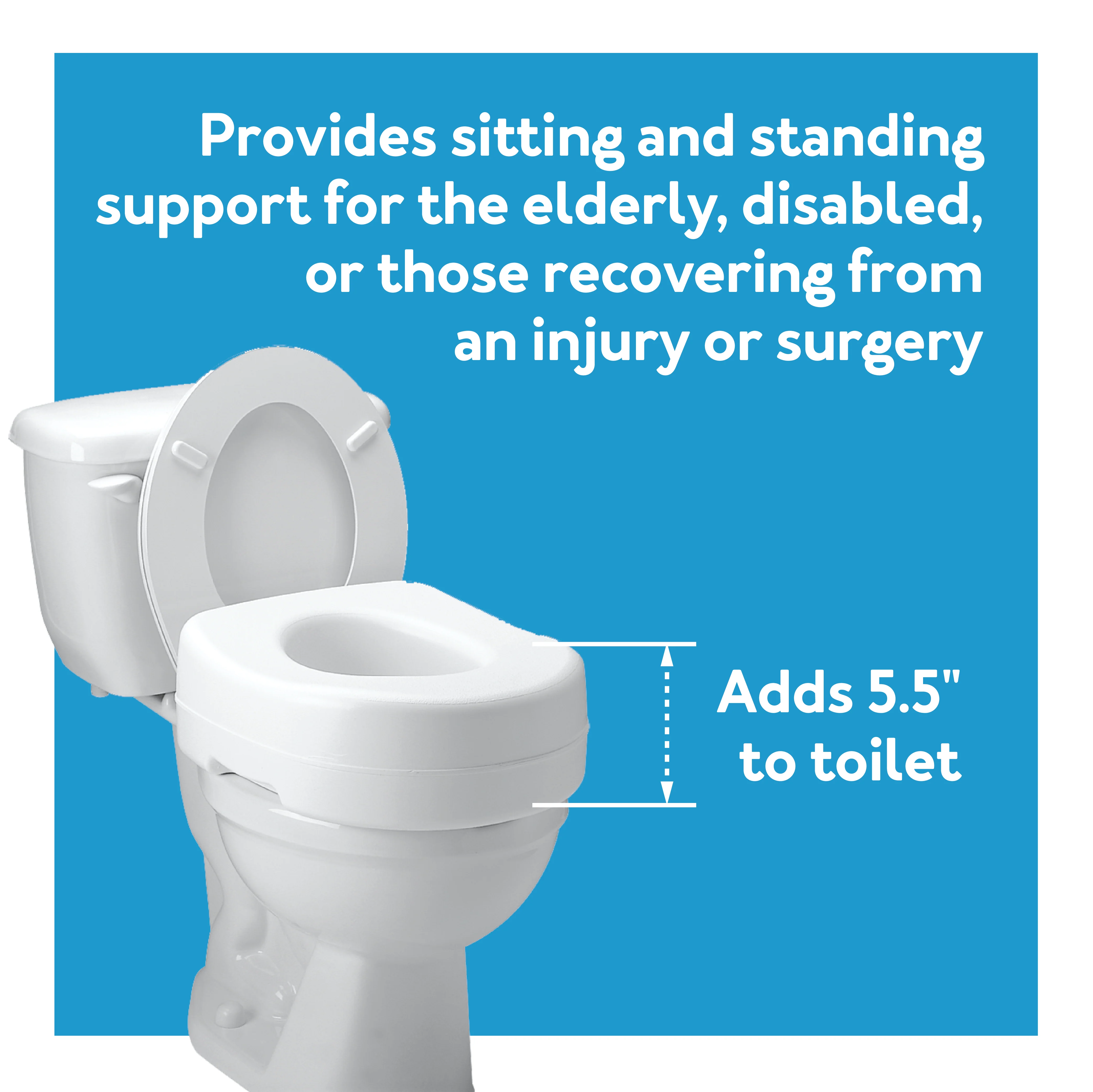 Carex Raised Toilet Seat with Rubber Pads - Image 7