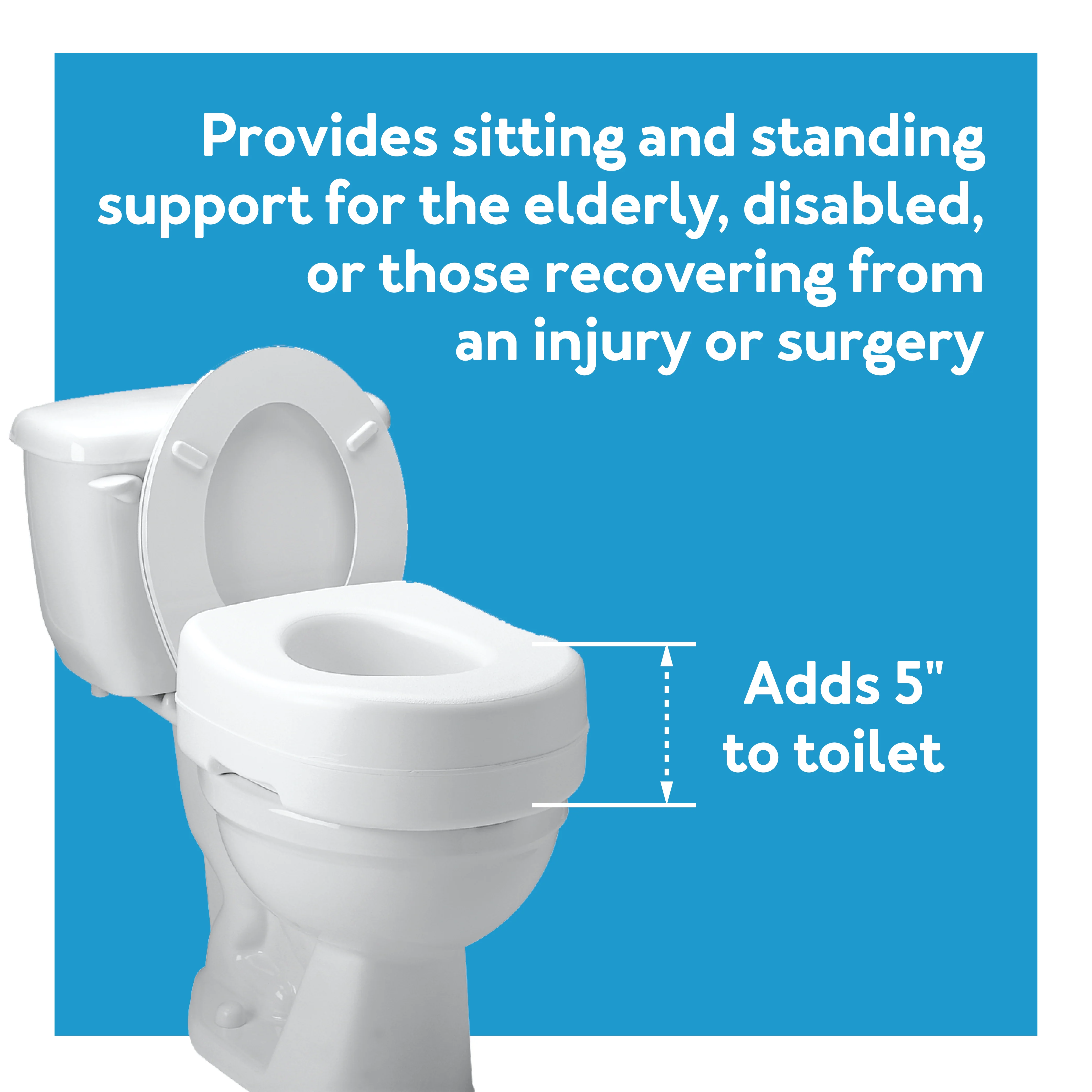 Carex Raised Toilet Seat with Rubber Pads - Image 8