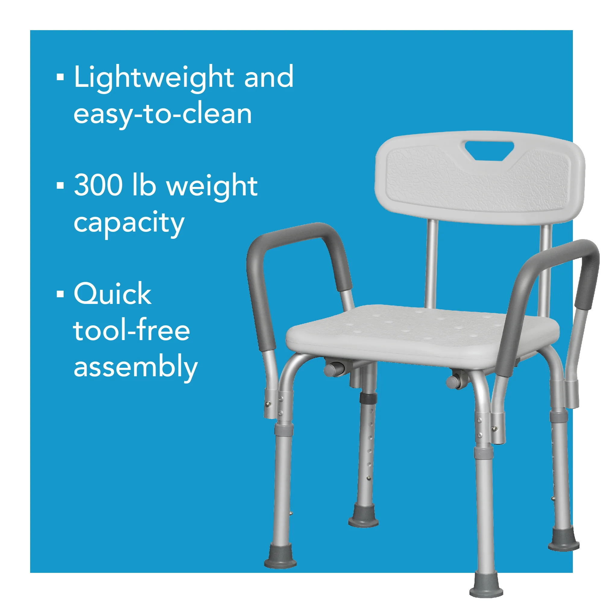 Carex Shower Chair with Padded Arms - Image 5