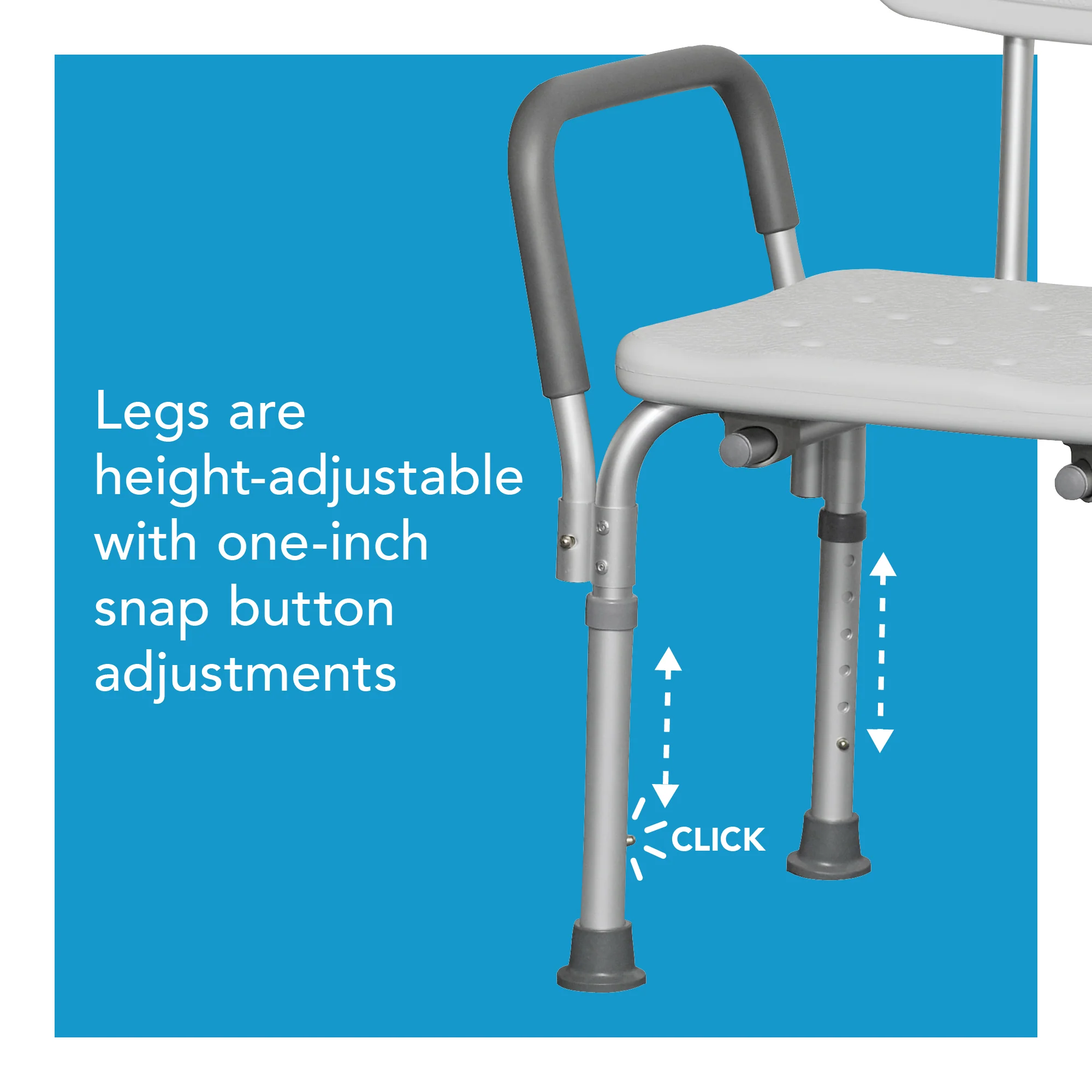 Carex Shower Chair with Padded Arms - Image 7