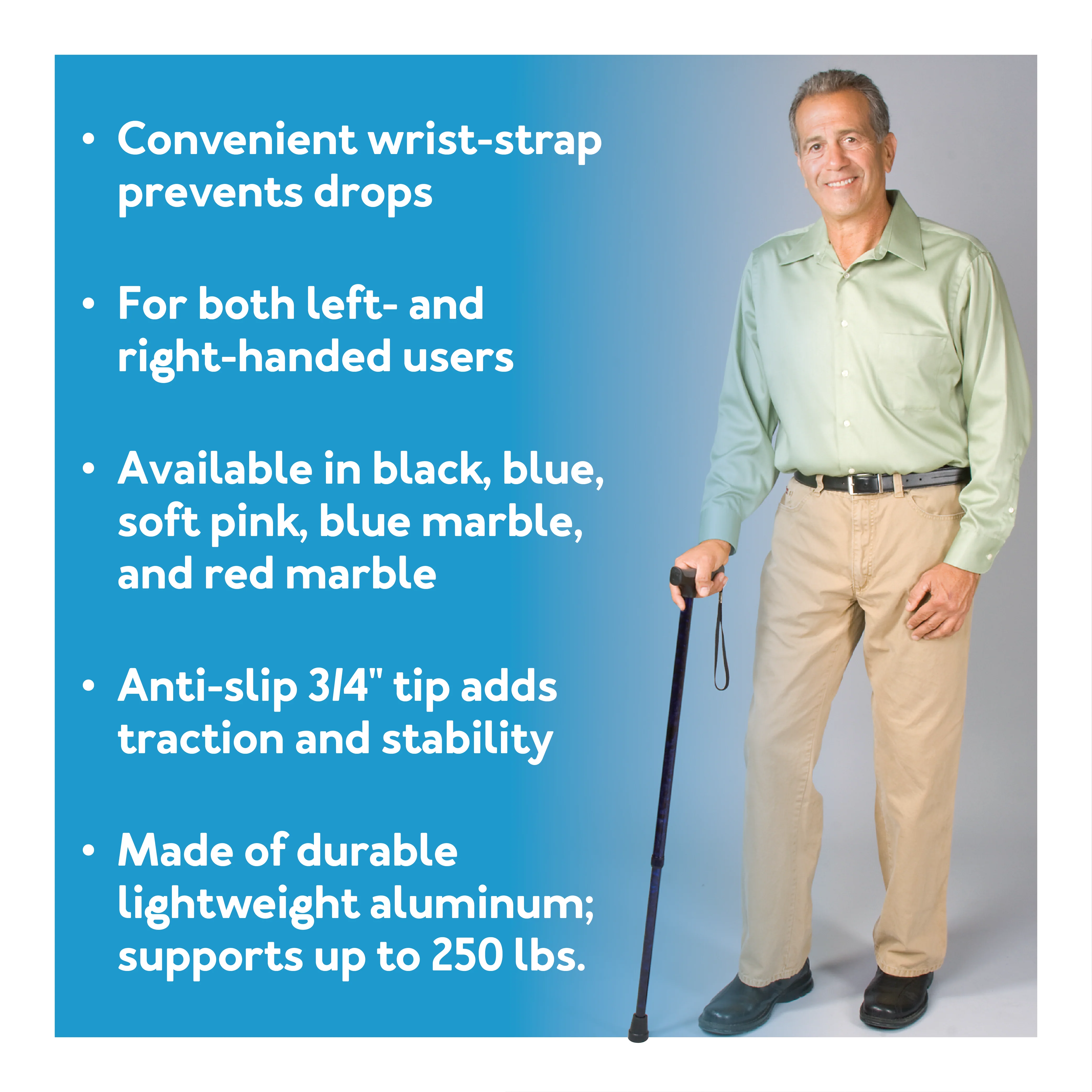 Carex Soft Grip Derby Cane - Image 2