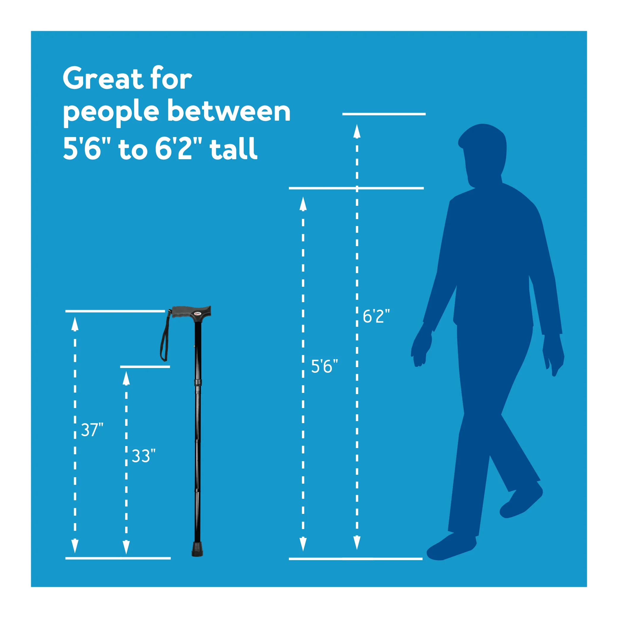 Carex Soft Grip Folding Cane with Derby Handle - Image 9