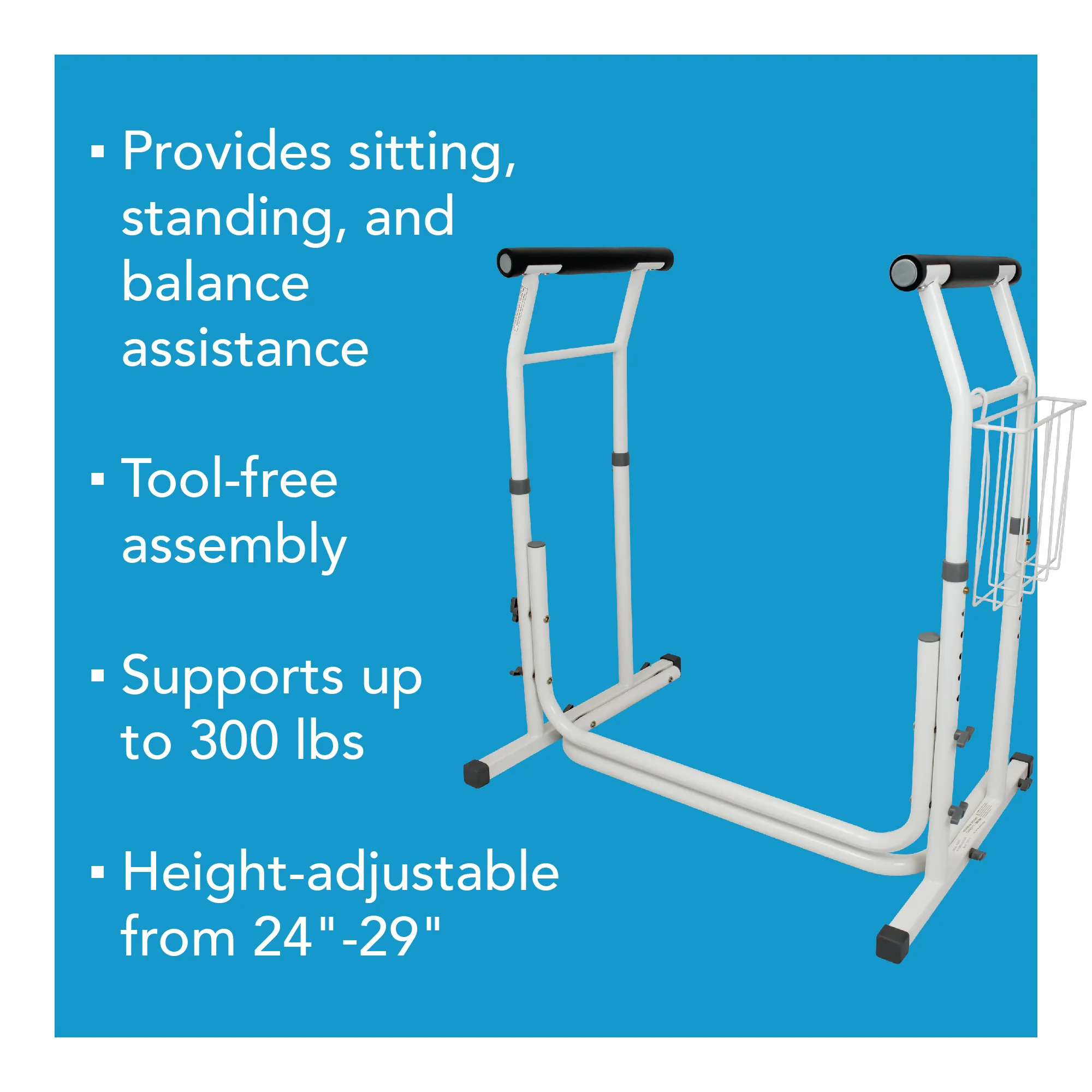 Carex Stand-Alone Adjustable Toilet Safety Frame - Image 3