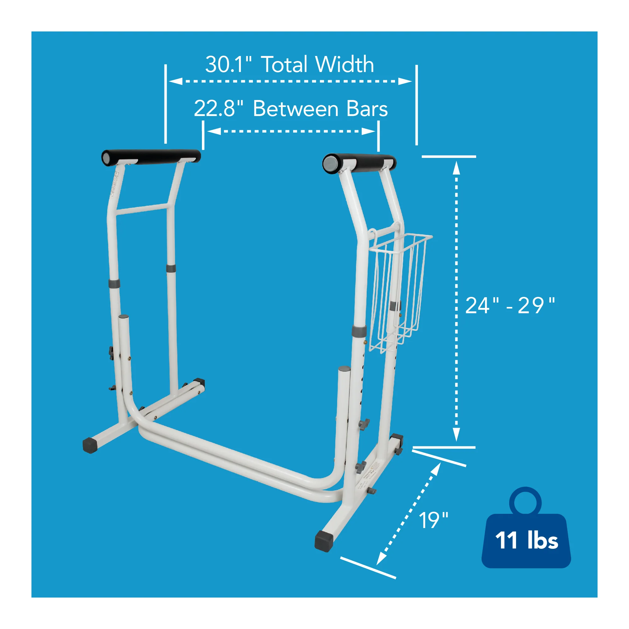 Carex Stand-Alone Adjustable Toilet Safety Frame - Image 7