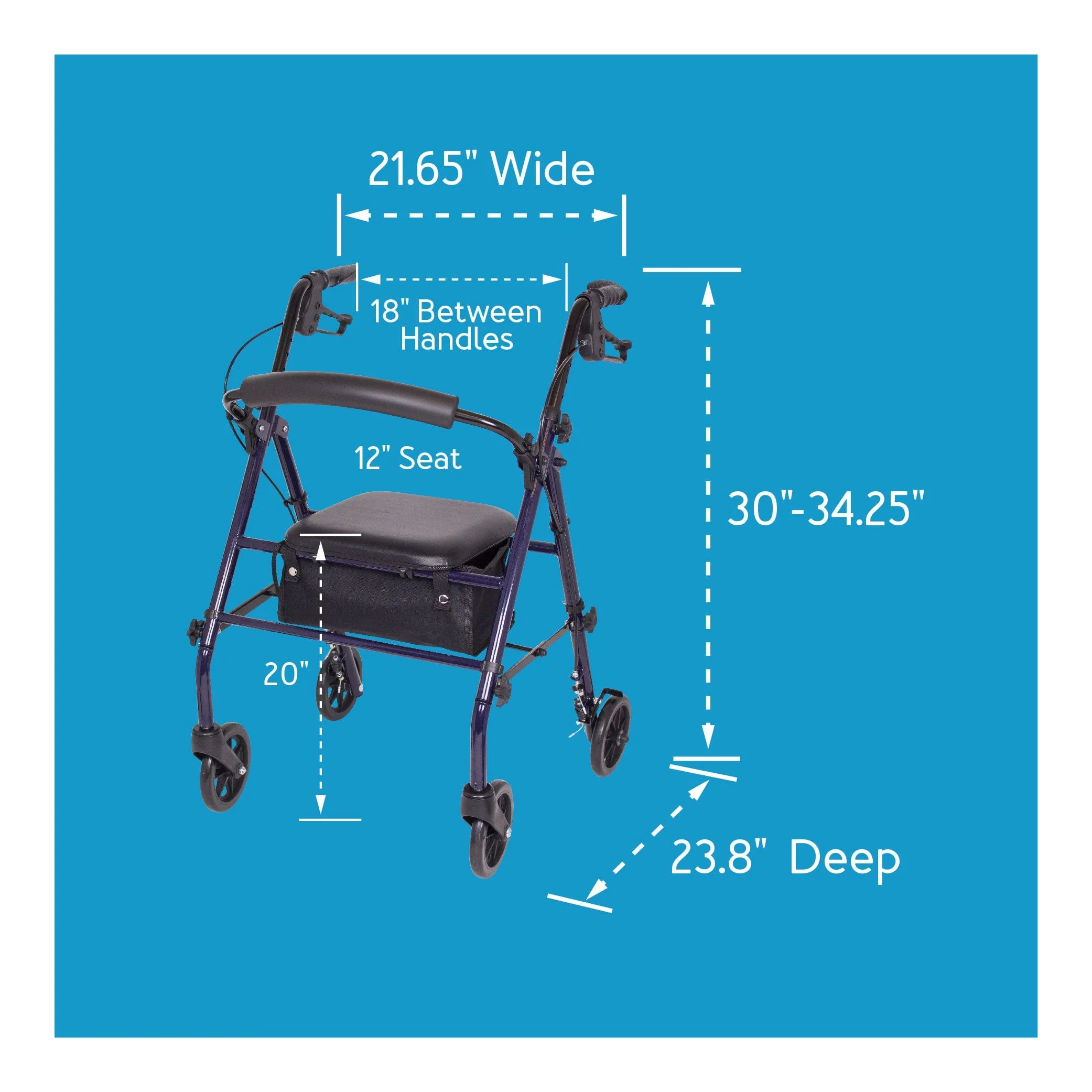 Carex Steel Rolling Walker - Image 12