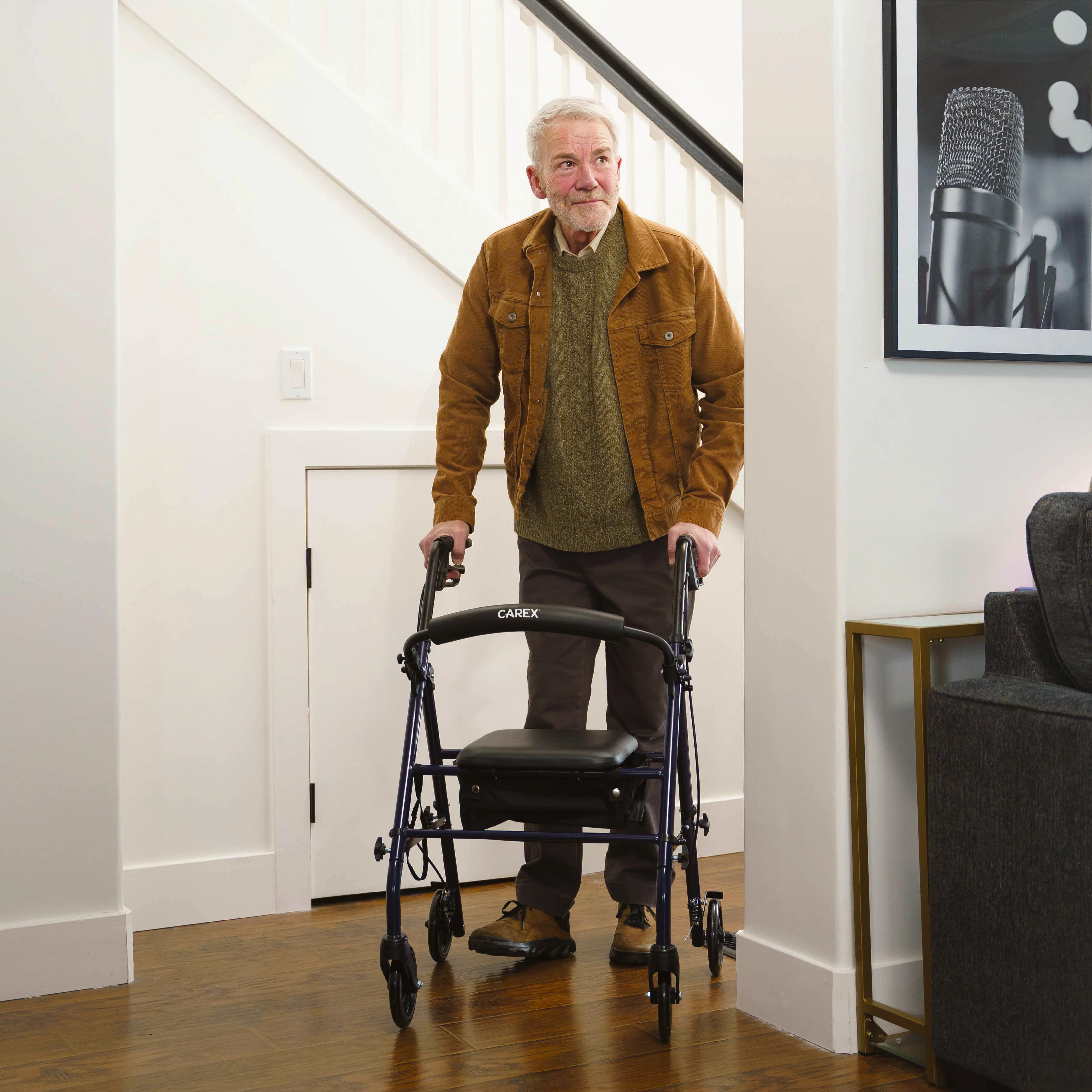 Carex Steel Rolling Walker - Image 3