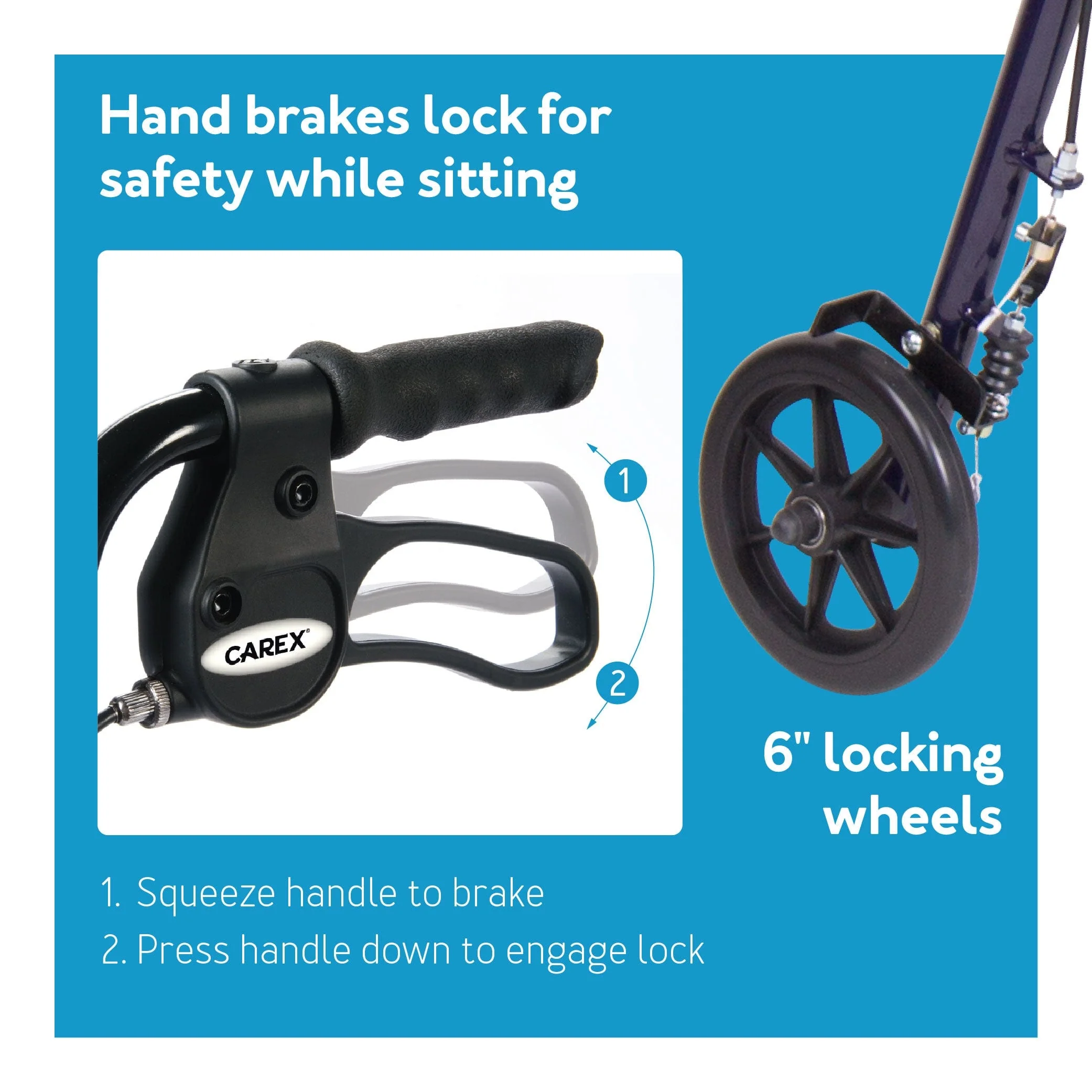 Carex Steel Rolling Walker - Image 9