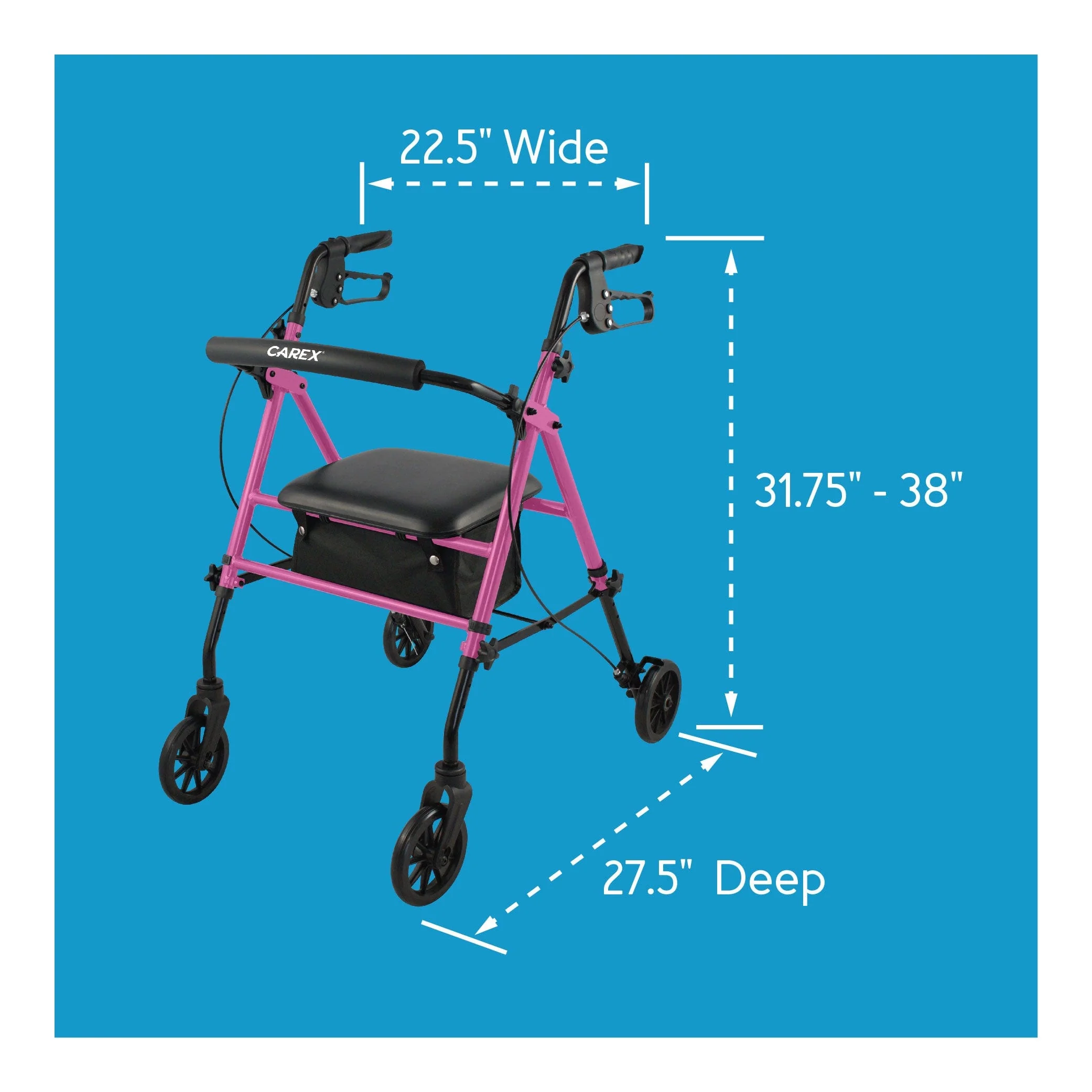 Carex Step 'N Rest® Rolling Walker - Image 24