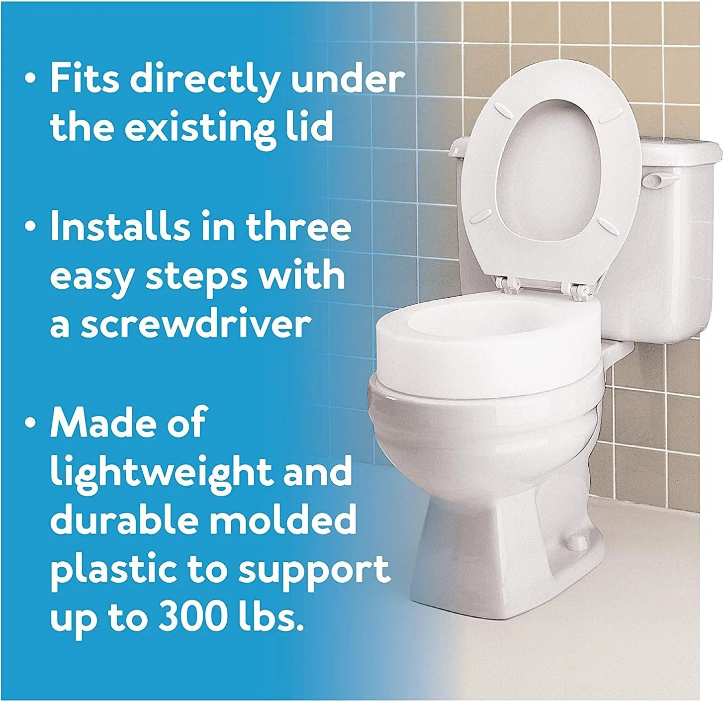 Carex Toilet Seat Elevator - For Standard Sized Seats - Image 3