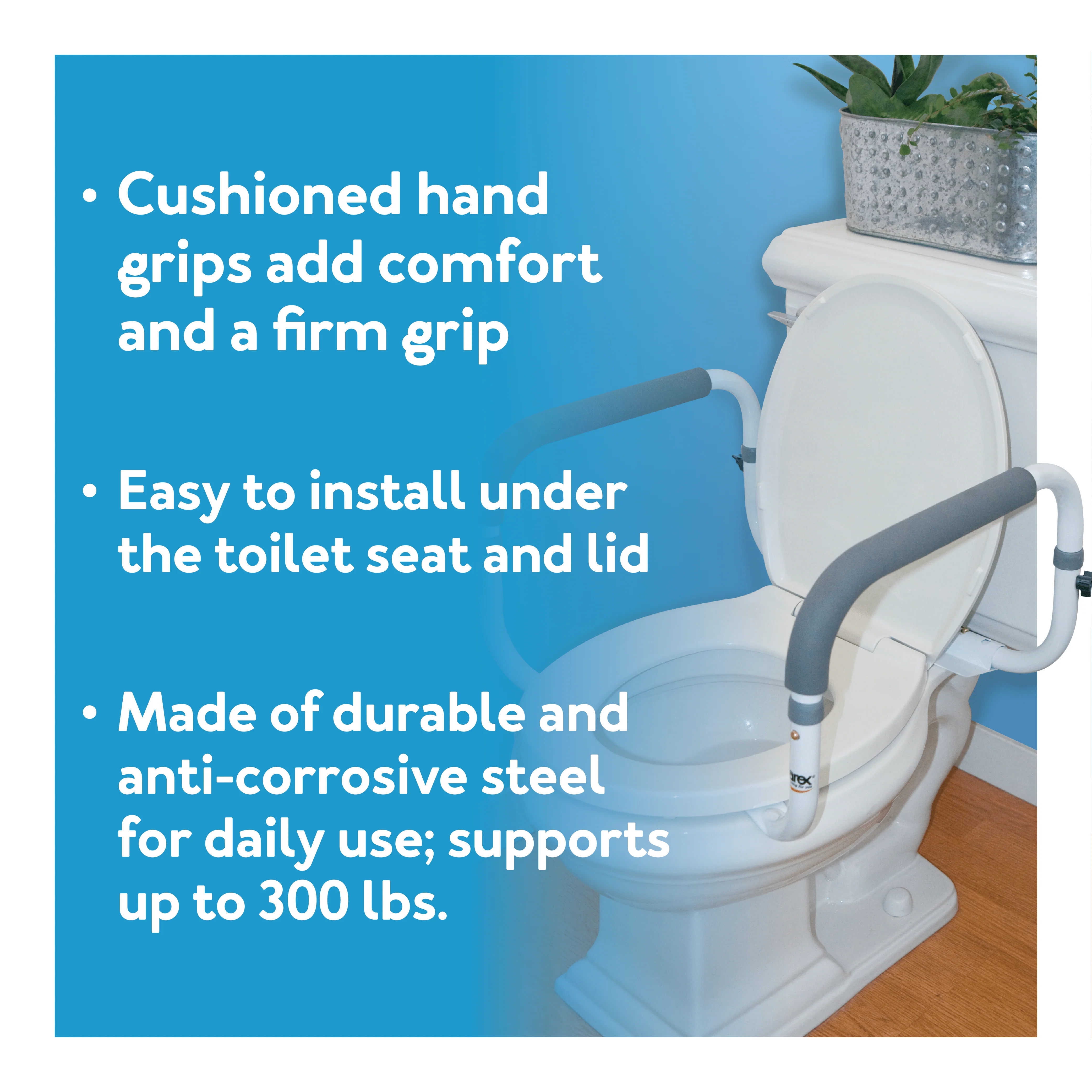 Carex Toilet Support Rail - Image 3