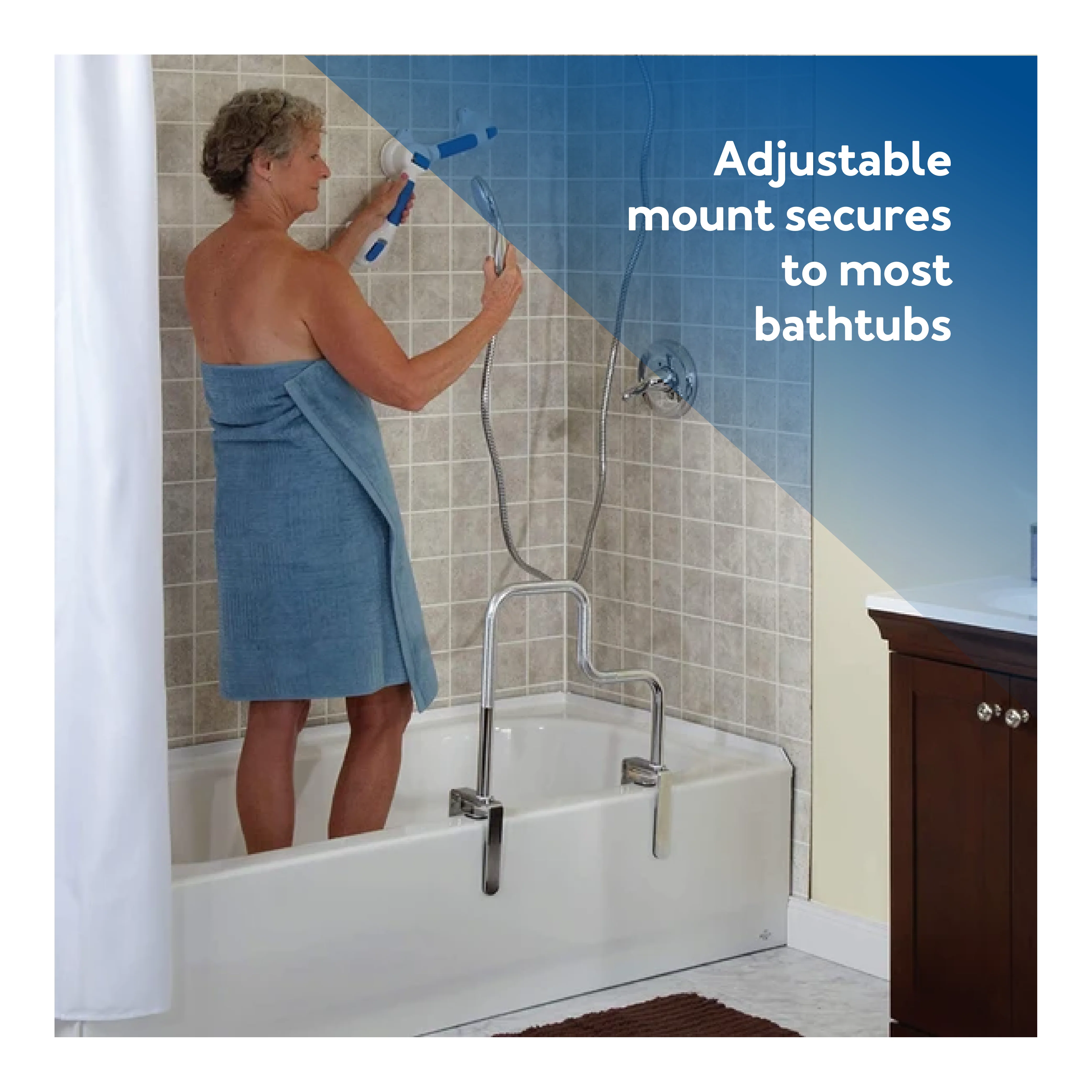 Carex Tri-Grip Bathtub Rail - Image 3
