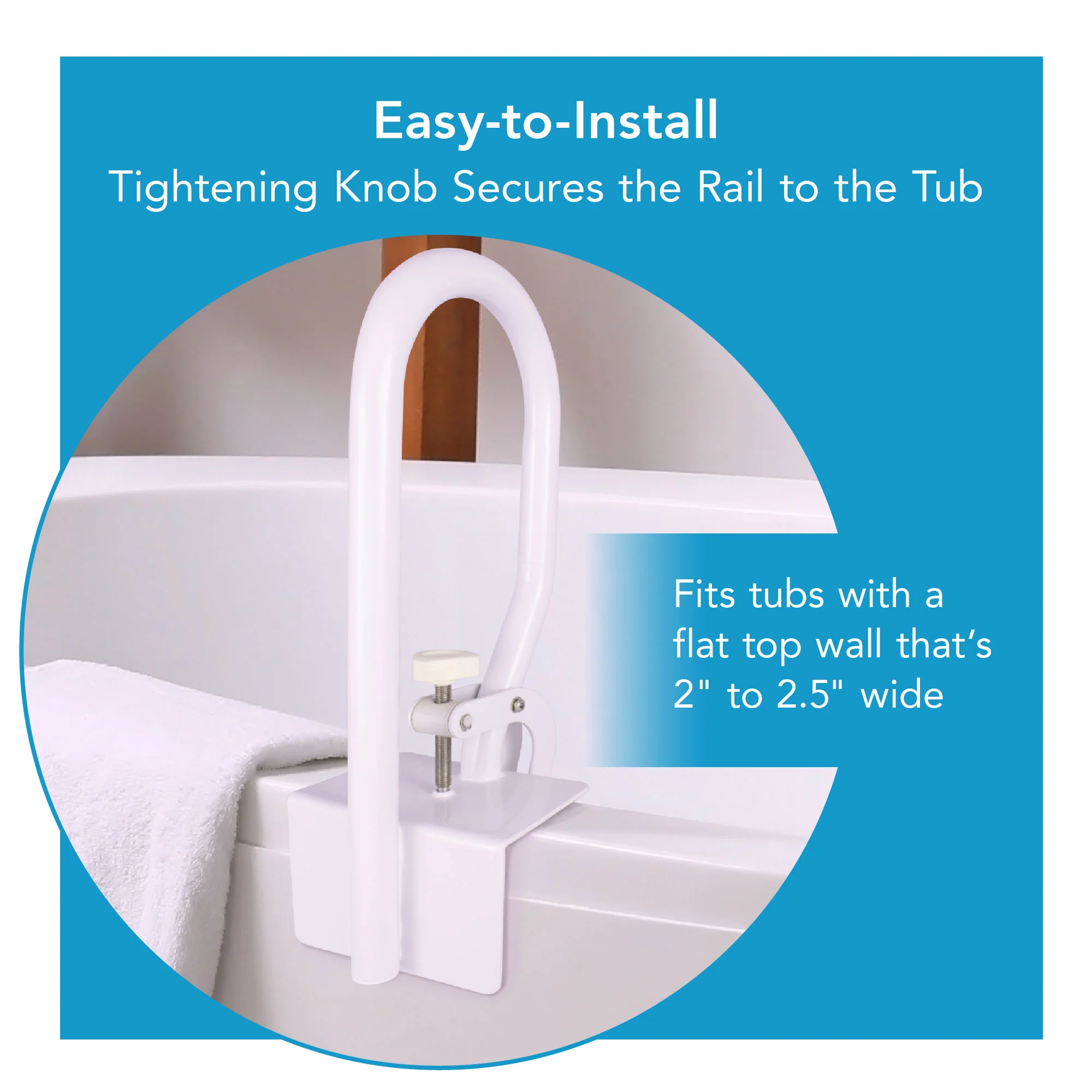 Carex White Bathtub Rail - Image 5