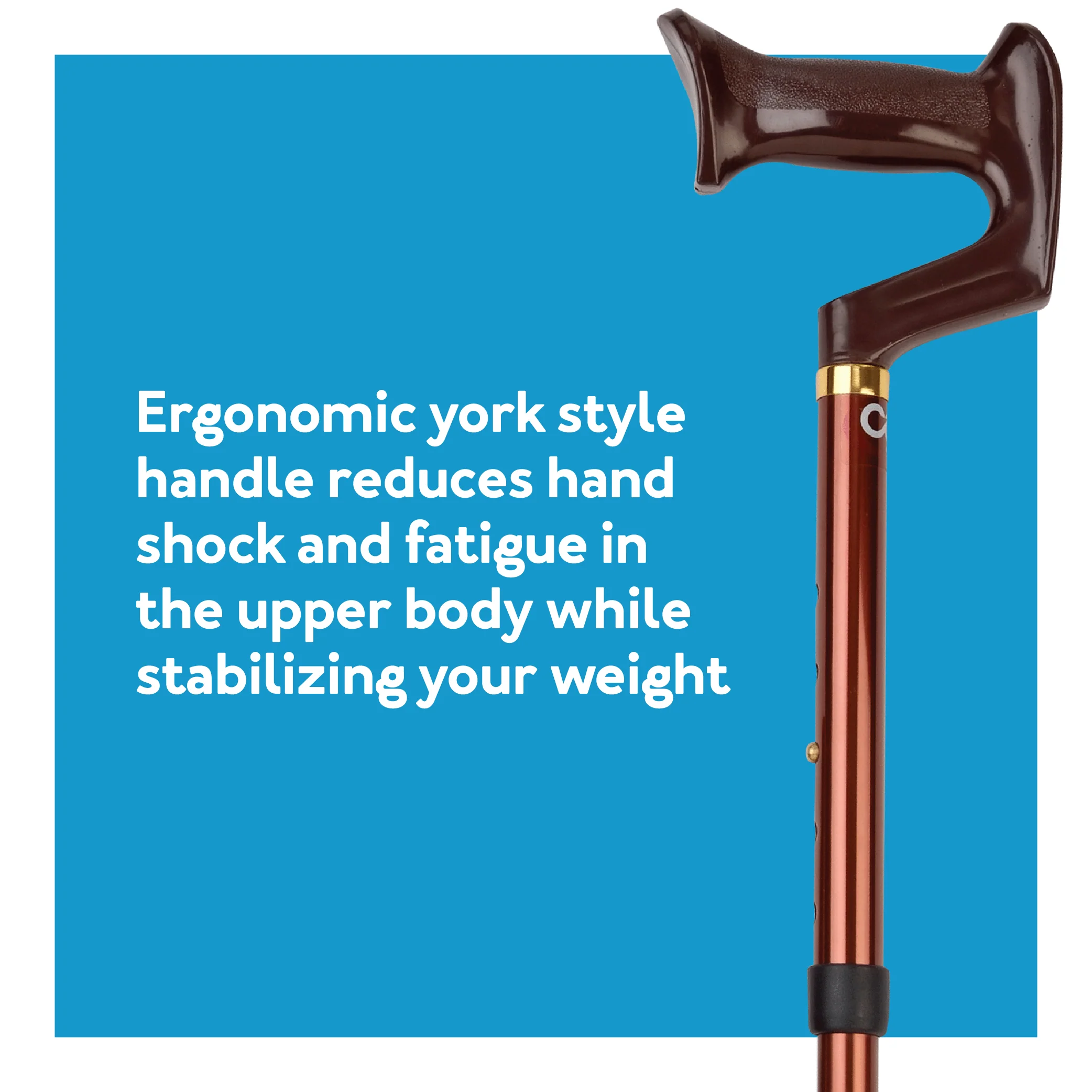 Carex York Folding Cane - Bronze - Image 5
