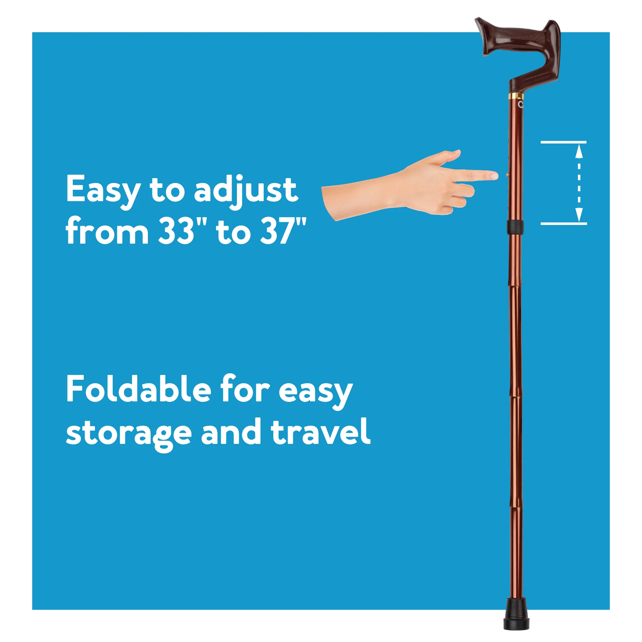 Carex York Folding Cane - Bronze - Image 8