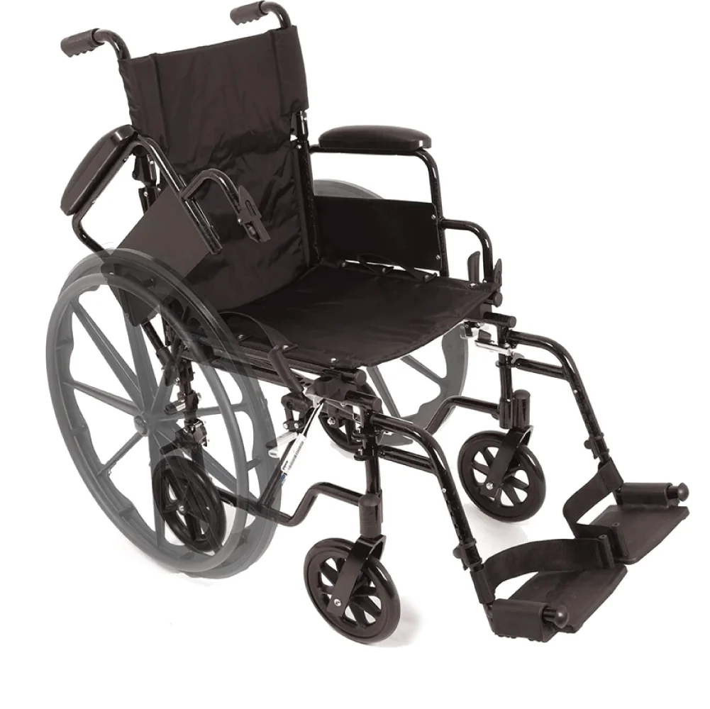 ProBasics K4 Transformer Wheelchair and Transport Chair with Flip-Back Desk Length Arms and Swing-Away Footrests