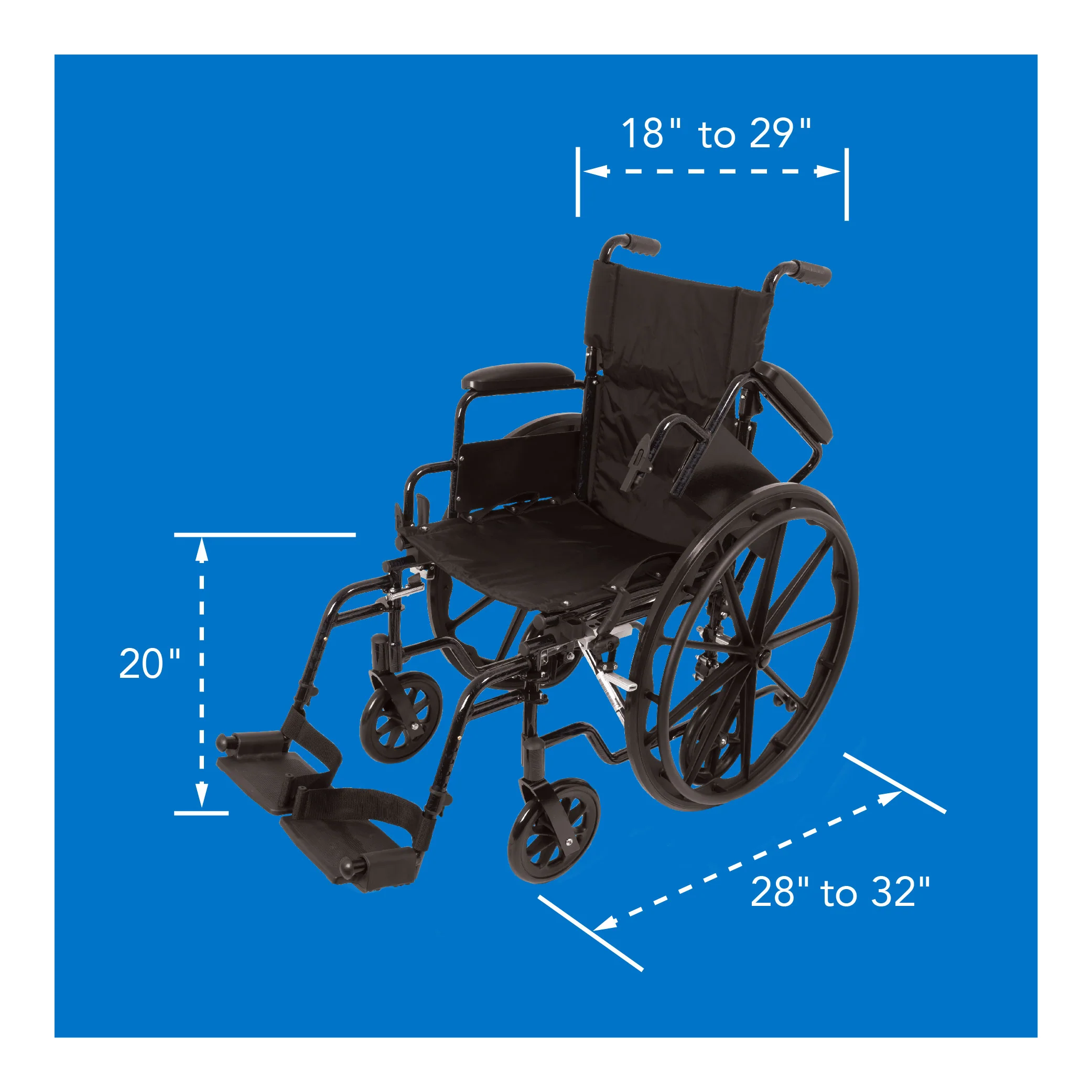 ProBasics K4 Transformer Wheelchair and Transport Chair with Flip-Back Desk Length Arms and Swing-Away Footrests - Image 11