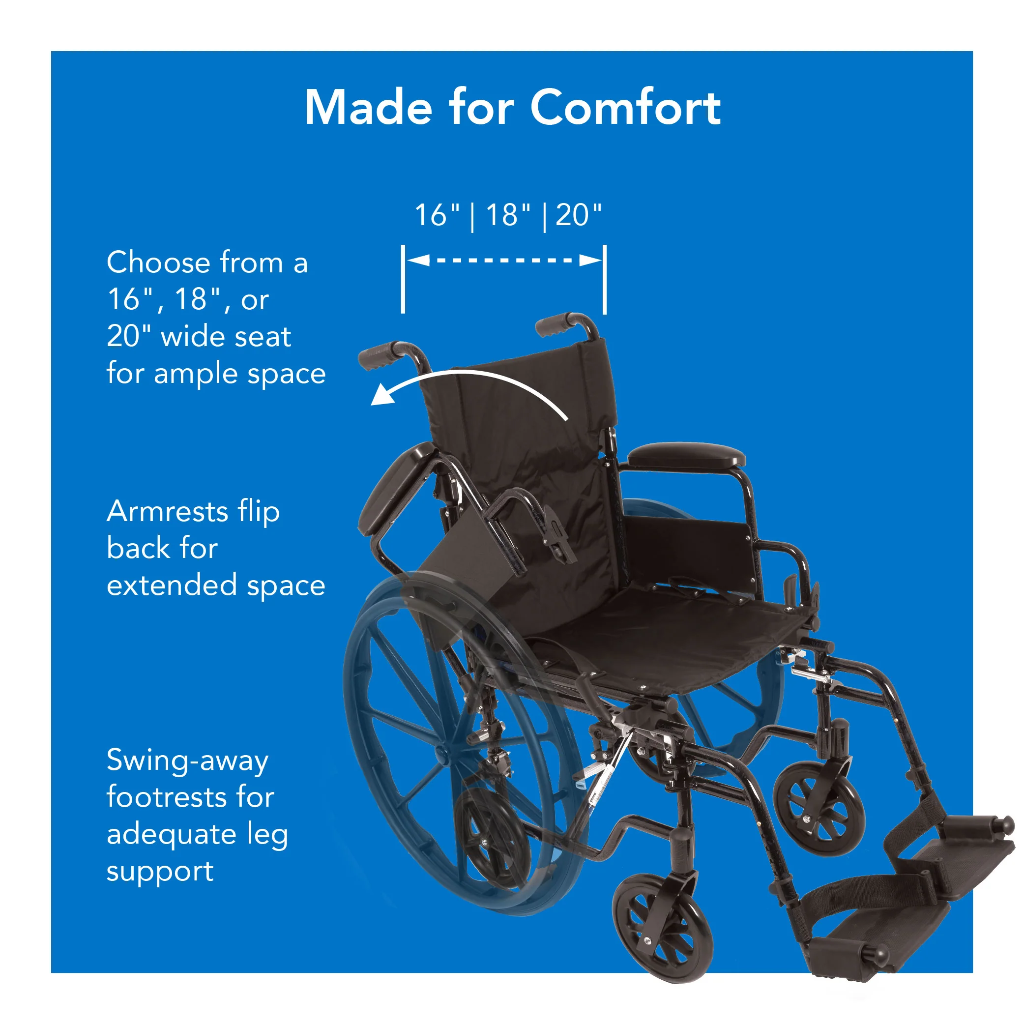 ProBasics K4 Transformer Wheelchair and Transport Chair with Flip-Back Desk Length Arms and Swing-Away Footrests - Image 12