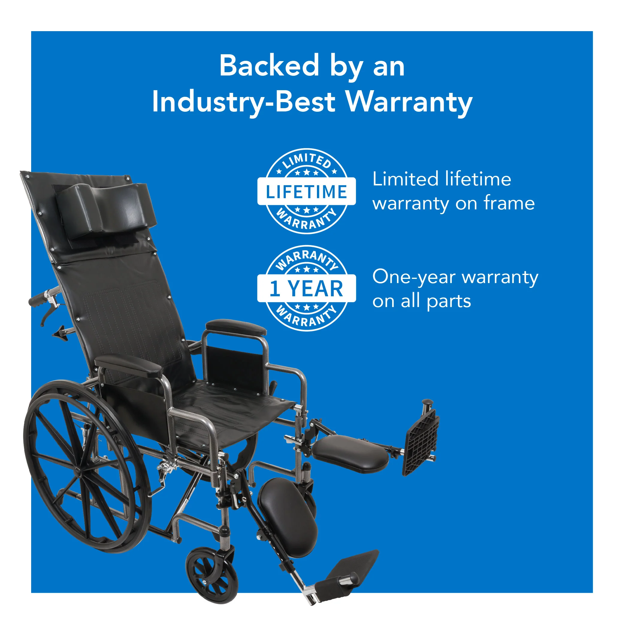 ProBasics Reclining Wheelchair with Removable Arms and Elevating Legrests - Image 8